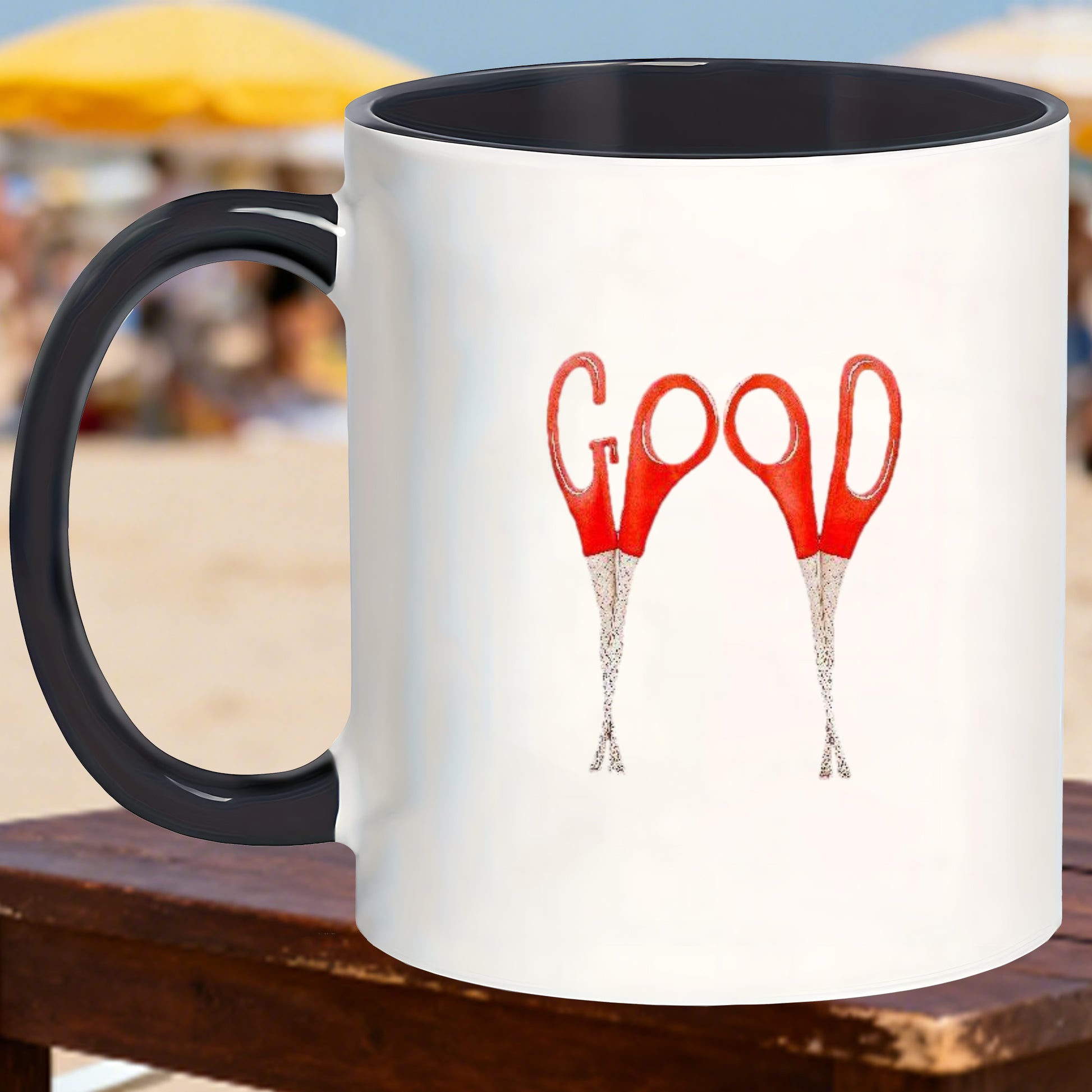 Tailorly Black Accent 11 oz Mug - scissors print