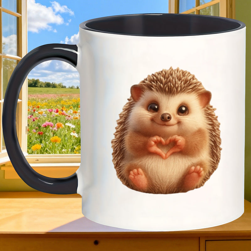Tailorly Black Accent 11 oz Mug - fun hedgehog logo
