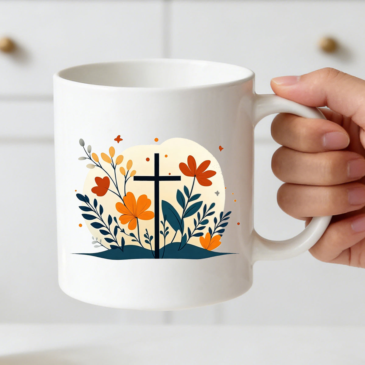Tailorly White Ceramic 11 oz Mug - minimalist black and white print