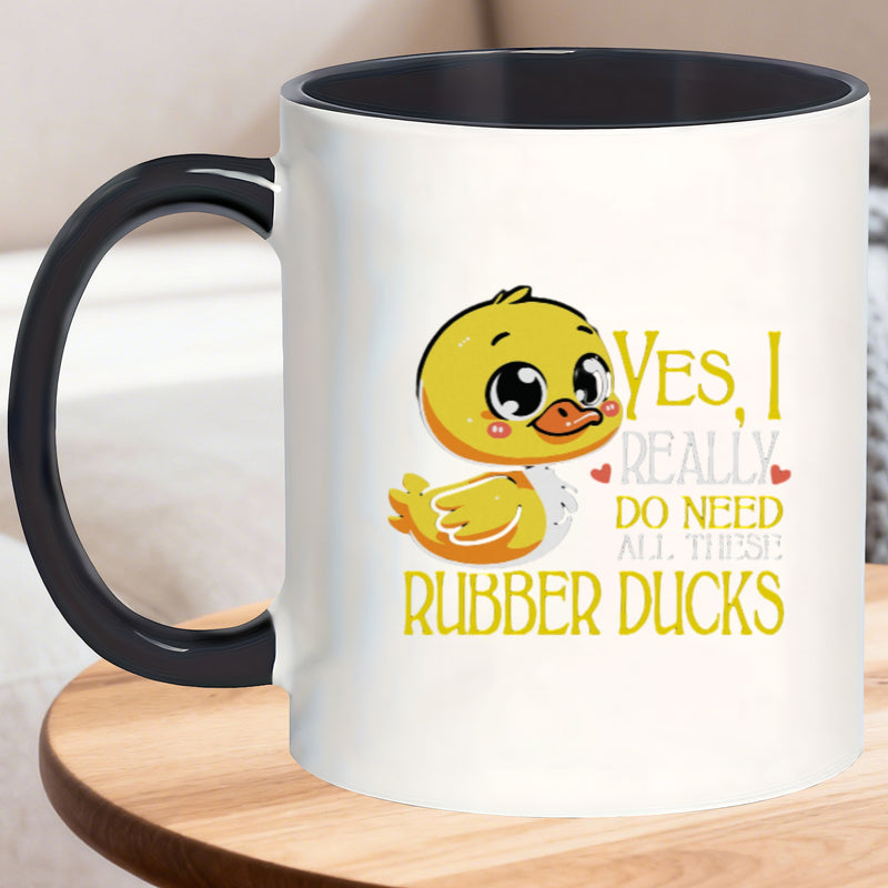 Tailorly Black Accent 11 oz Mug - rubber duck