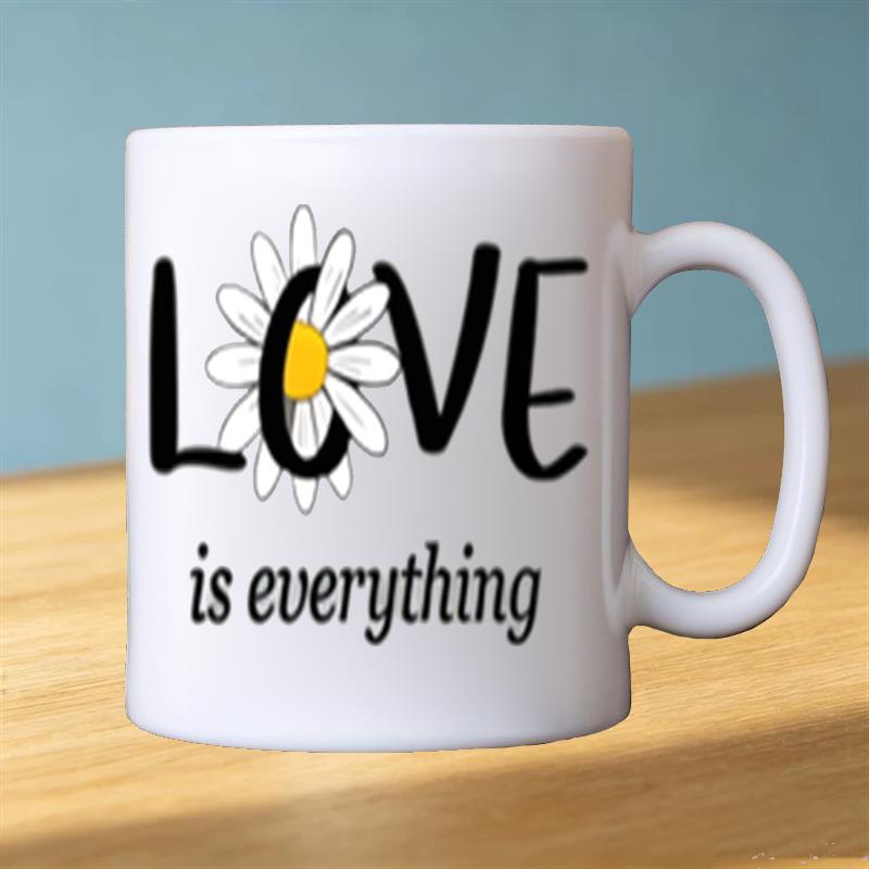 Tailorly White Ceramic 11 oz Mug - geometric pattern