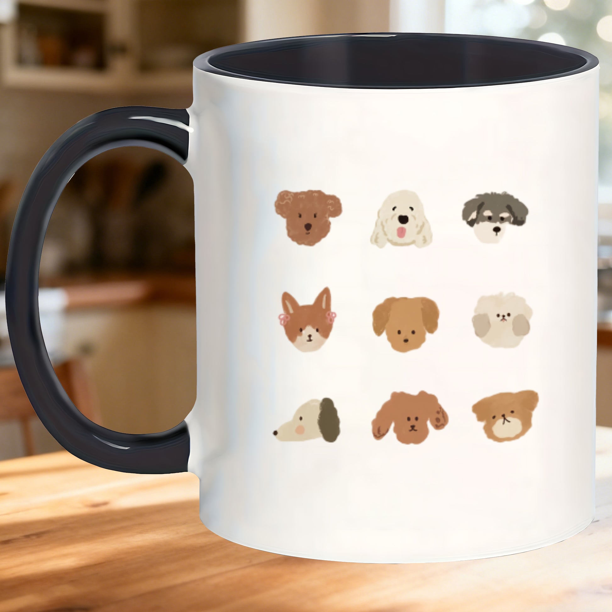 Tailorly Black Accent 11 oz Mug - festive chic glazed cute dog portrait mugs ideal for use_14b120aec7a84a6cb03868f7b27ce51f