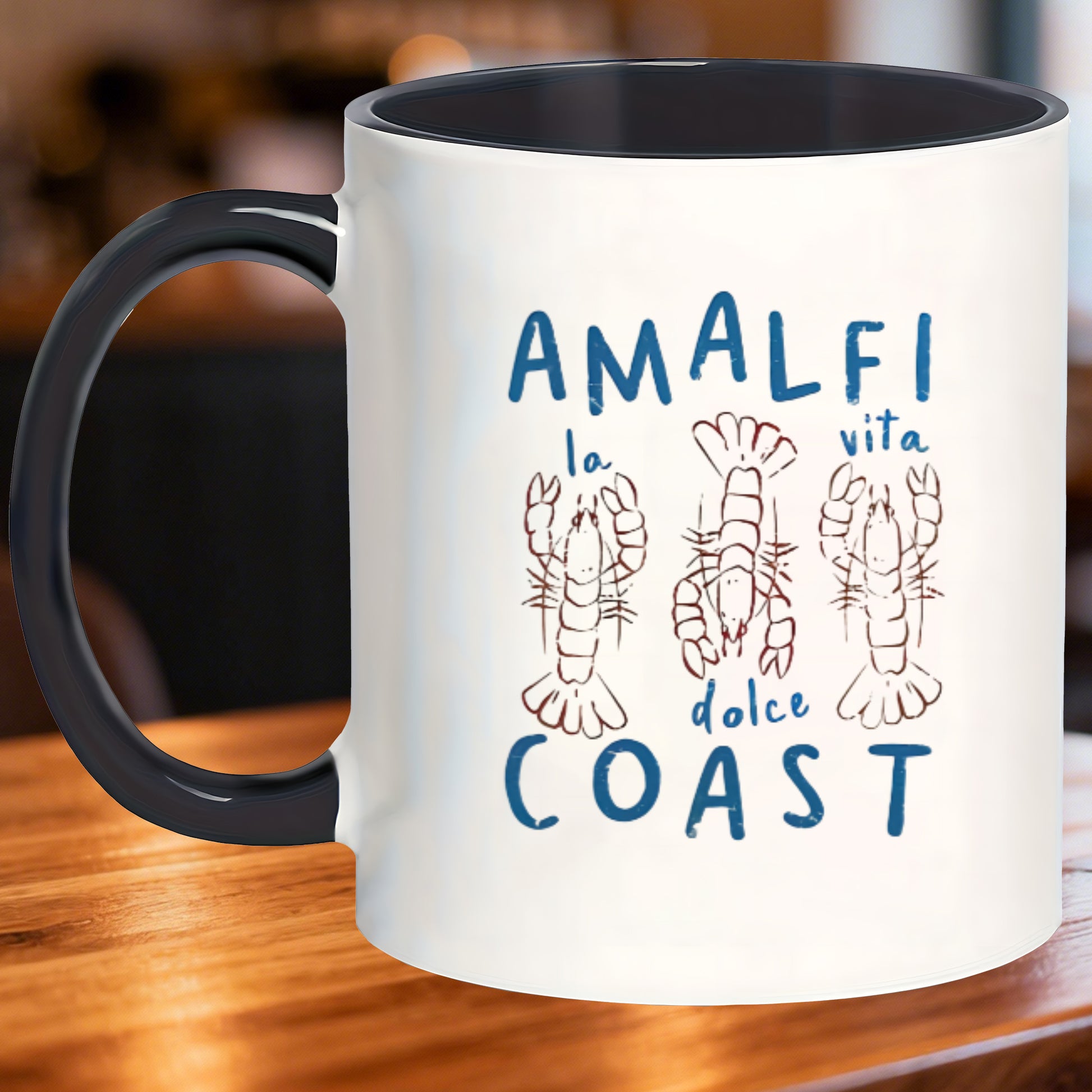 Tailorly Black Accent 11 oz Mug - lobster