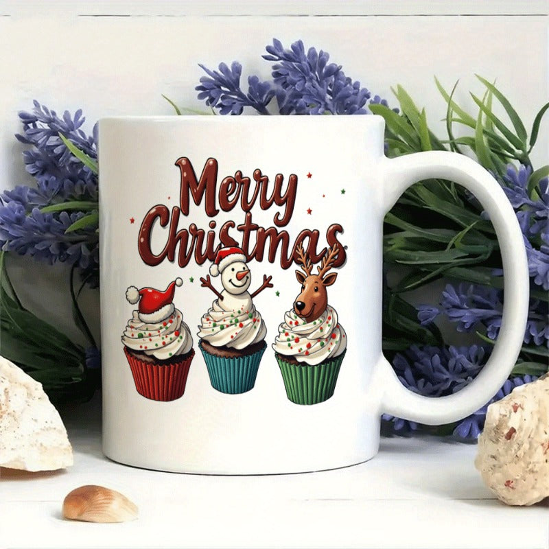 Tailorly White Ceramic 11 oz Mug - cupcakes