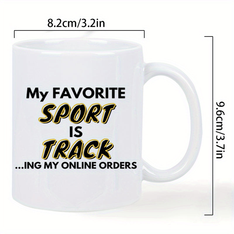 Tailorly White Ceramic 11 oz Mug - sport is tracking orders