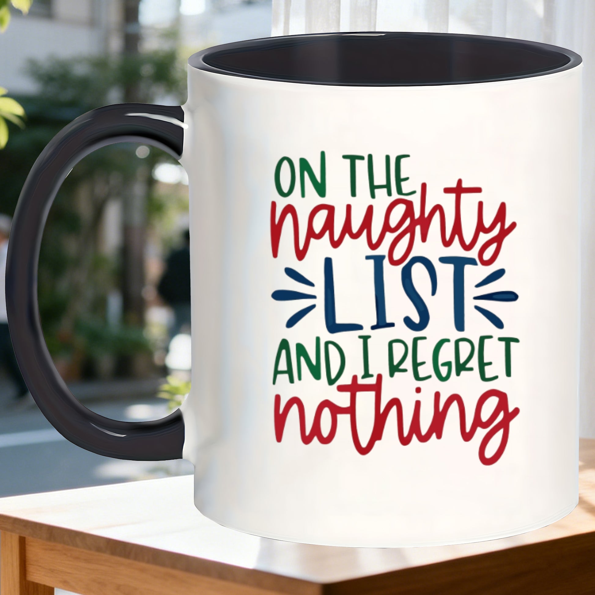 Tailorly Black Accent 11 oz Mug - retro aesthetic for christmas