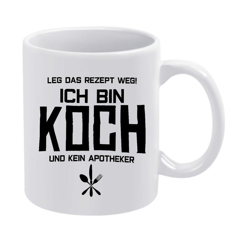 Tailorly White Ceramic 11 oz Mug - Single piece chef-themed illustration
