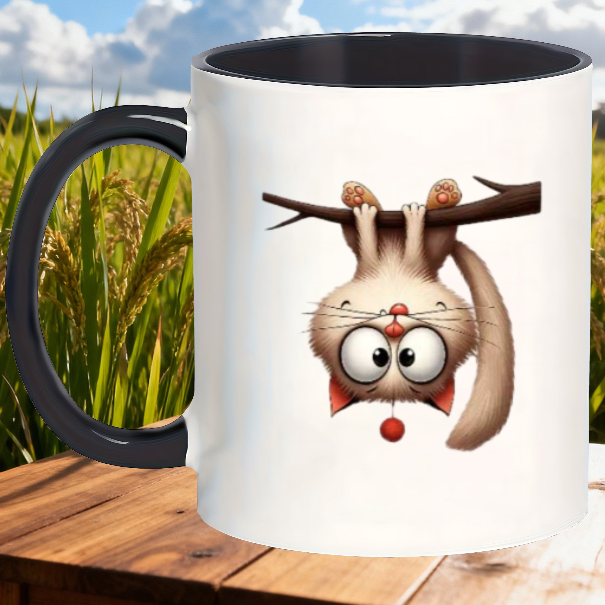 Tailorly Black Accent 11 oz Mug - eyes and a design