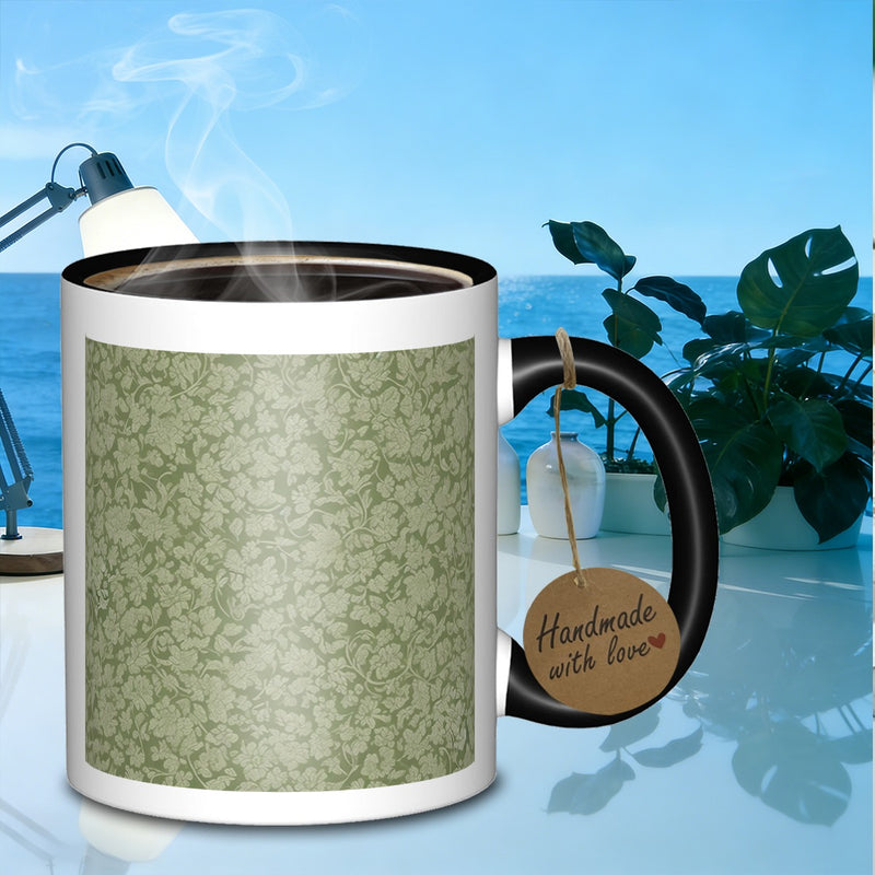 Tailorly Black Accent 11 oz Mug - floral vines
