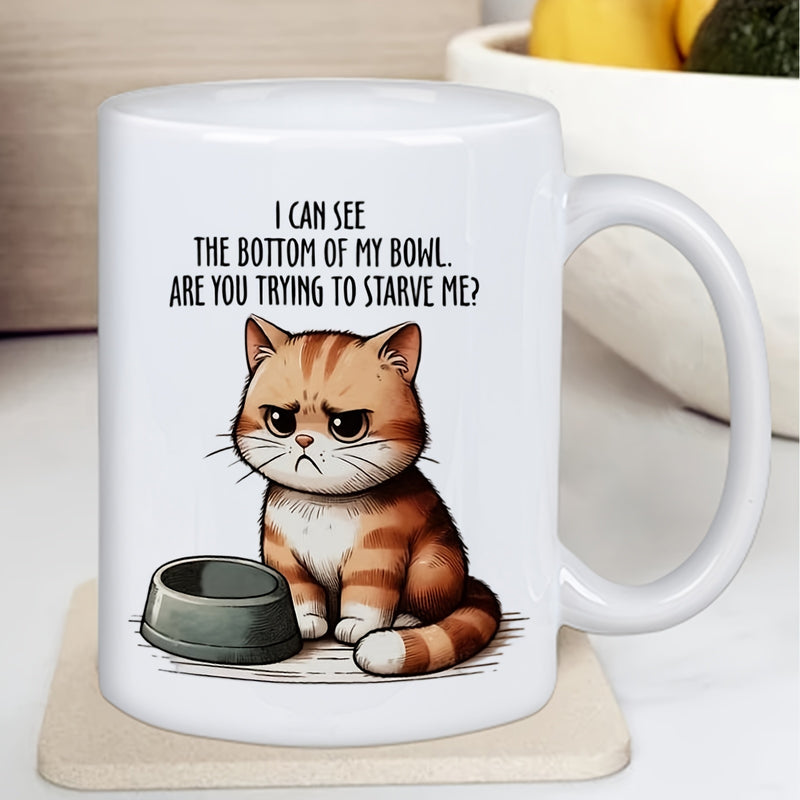 Tailorly White Ceramic 11 oz Mug - 1pc funny fashionable and fun daily ceramic mug with pattern printing hand wash only perfect gift for