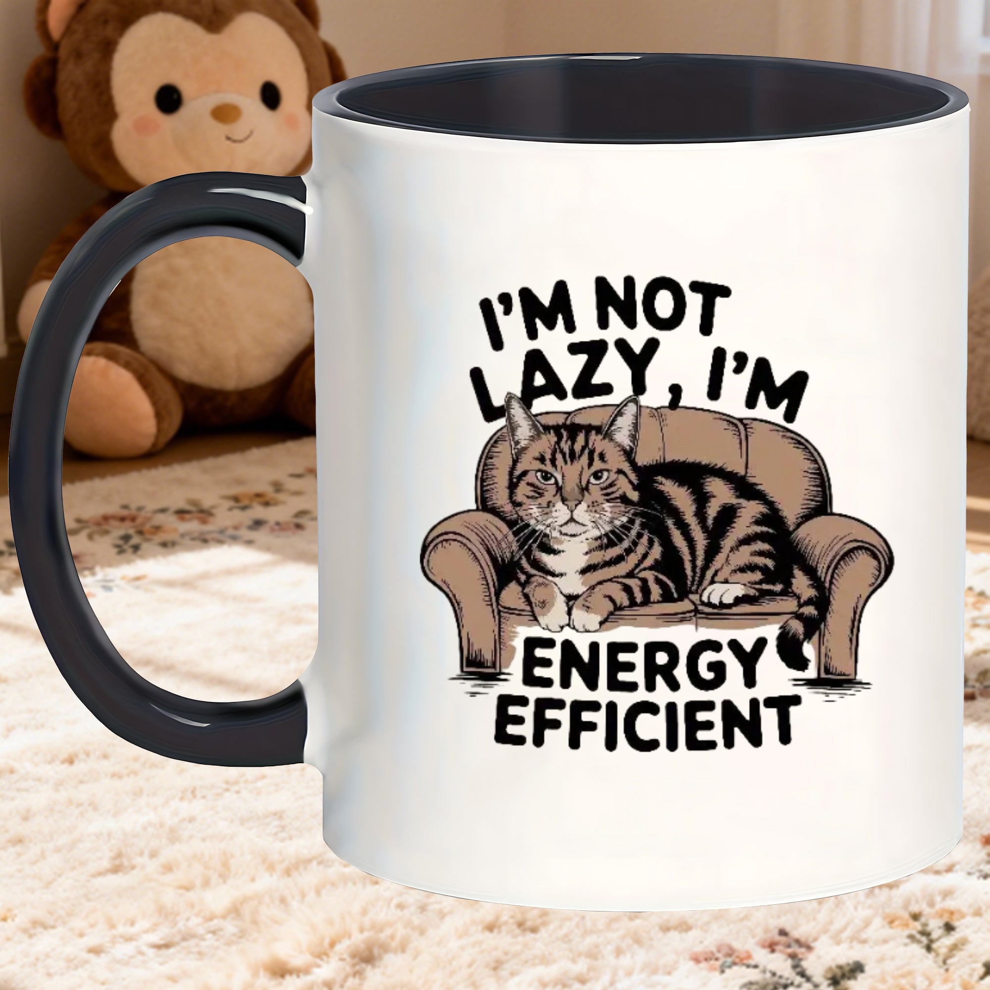Tailorly Black Accent 11 oz Mug - I'm not lazy