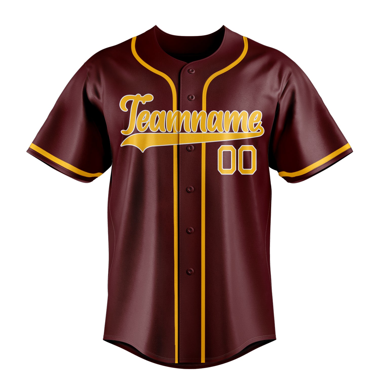 Custom Burgundy & Gold Color Fan Baseball Jersey
