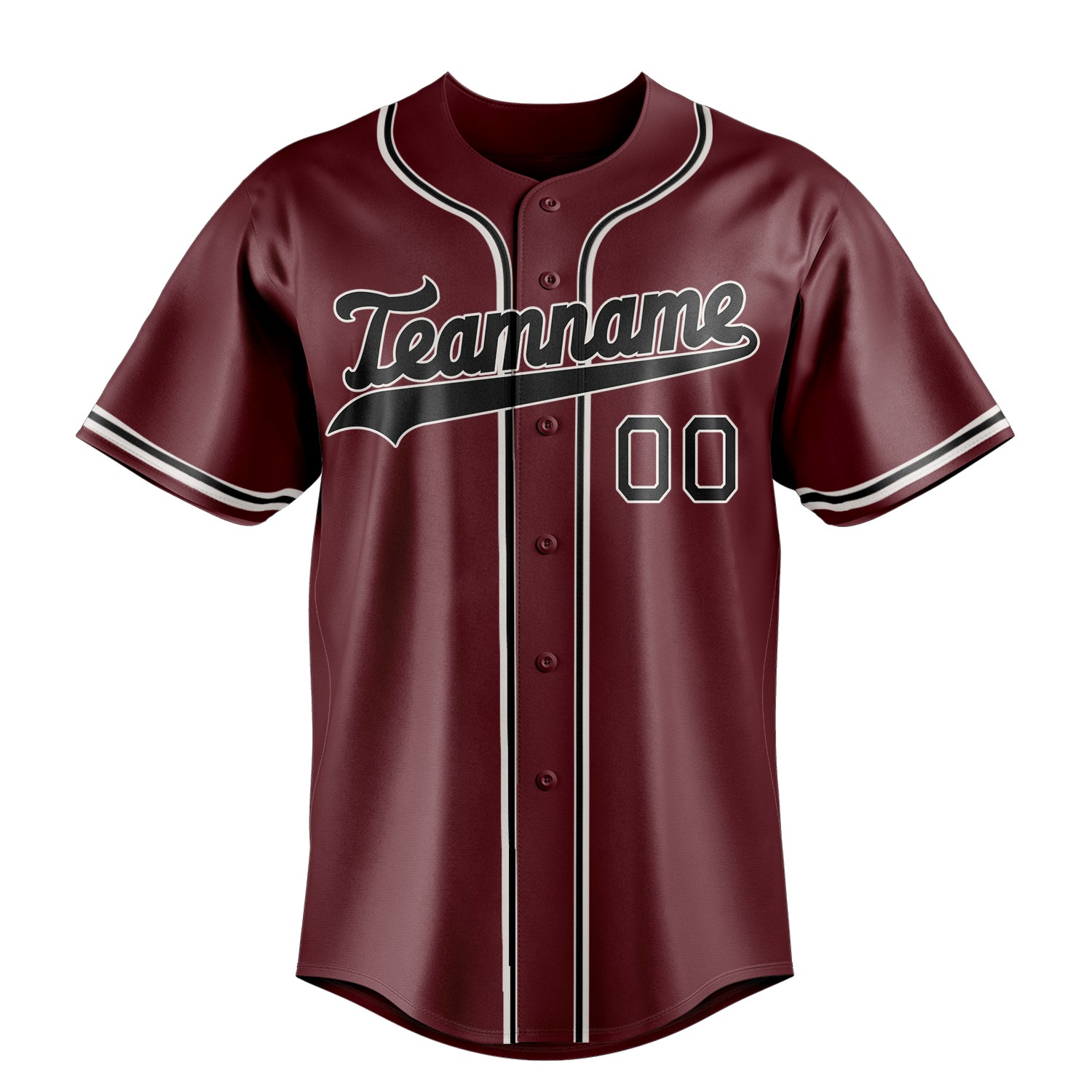 Custom Burgundy & Black Color Fan Baseball Jersey