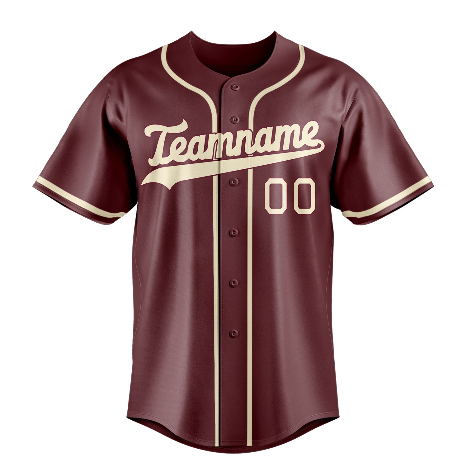 Custom Burgundy & White Color Fan Baseball Jersey