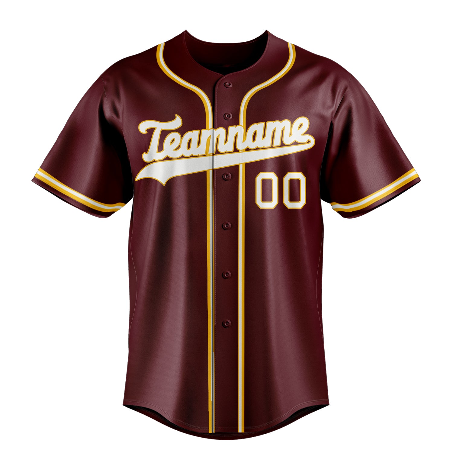 Custom Burgundy & White Color Fan Baseball Jersey