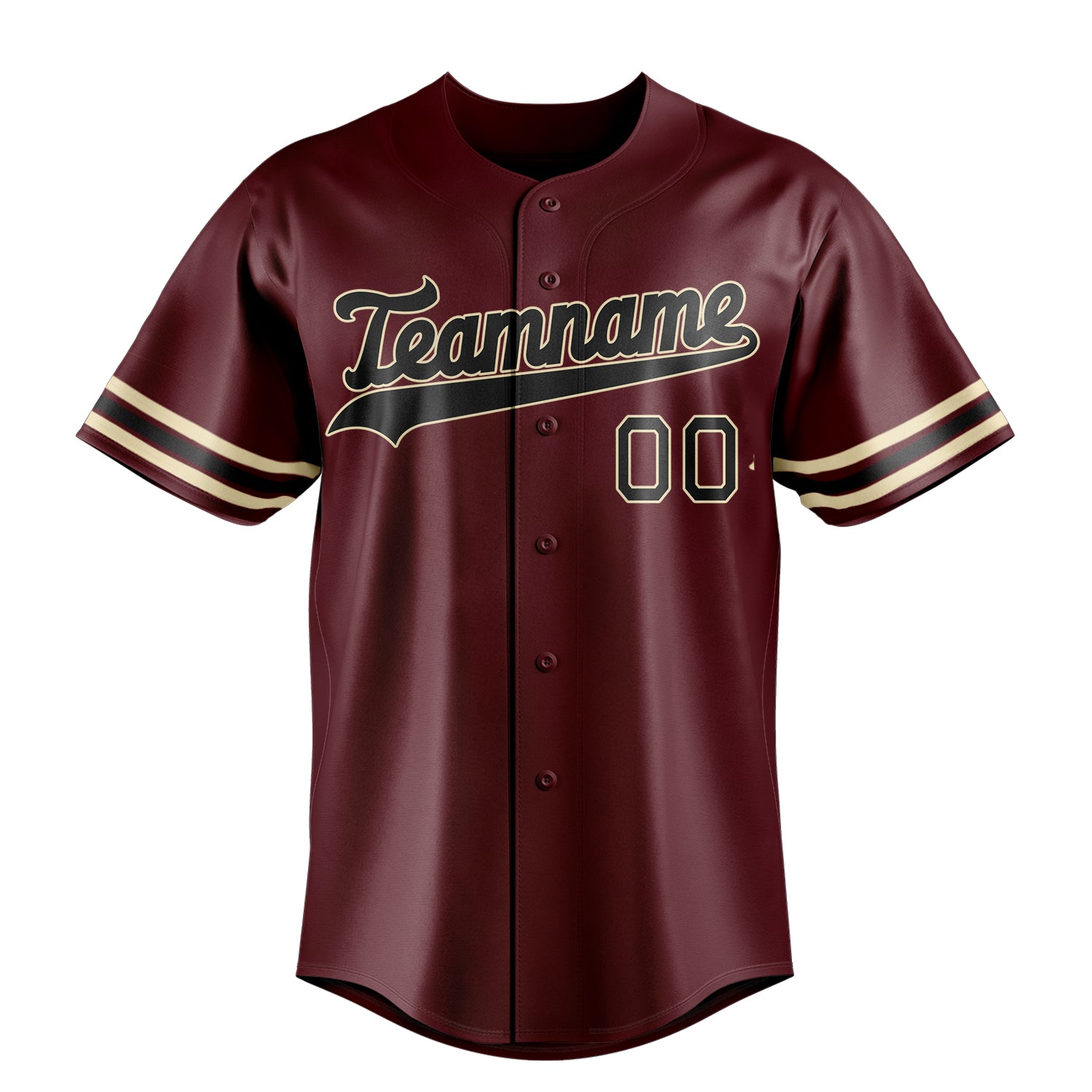 Custom Burgundy & Black Color Fan Baseball Jersey