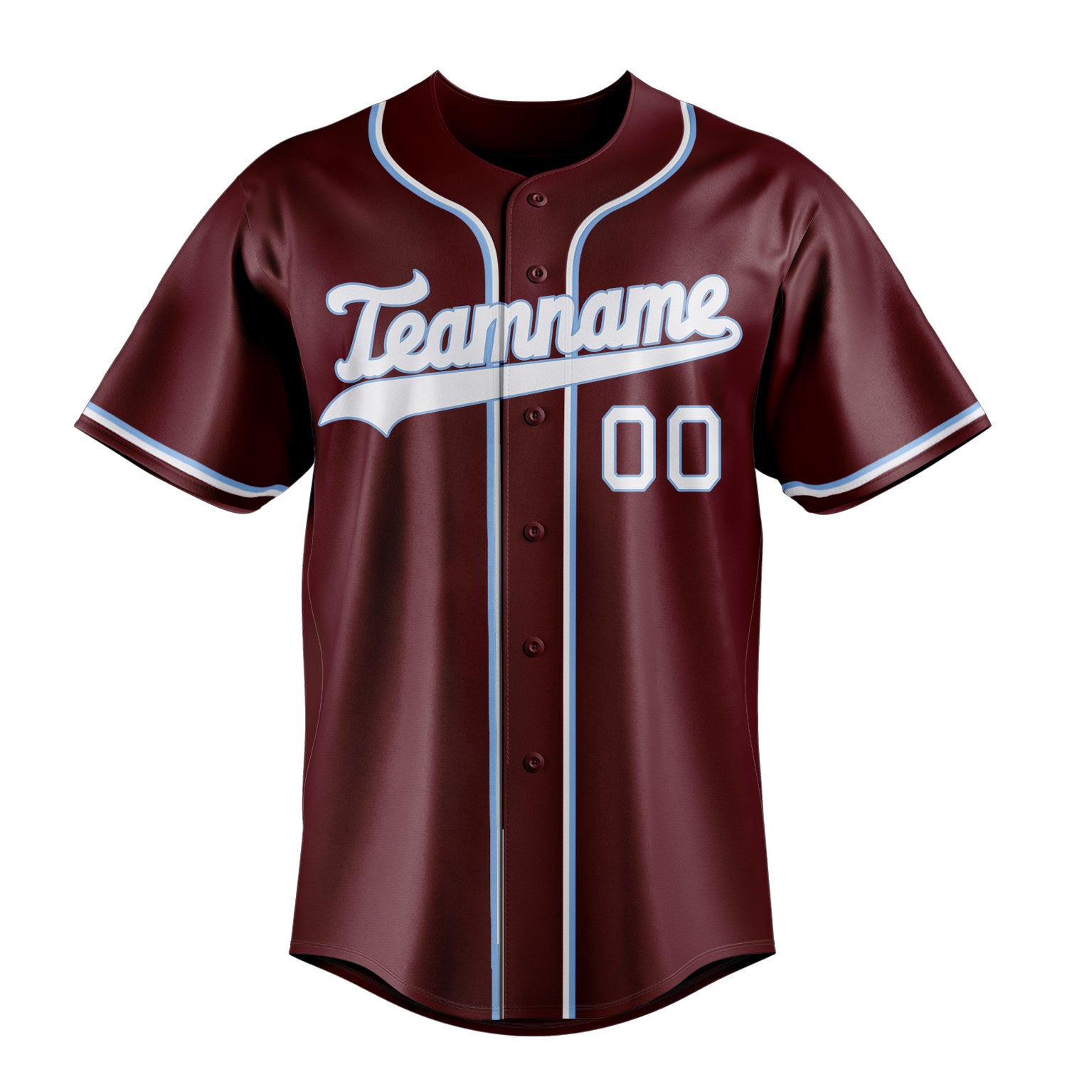 Custom Burgundy & White Color Fan Baseball Jersey