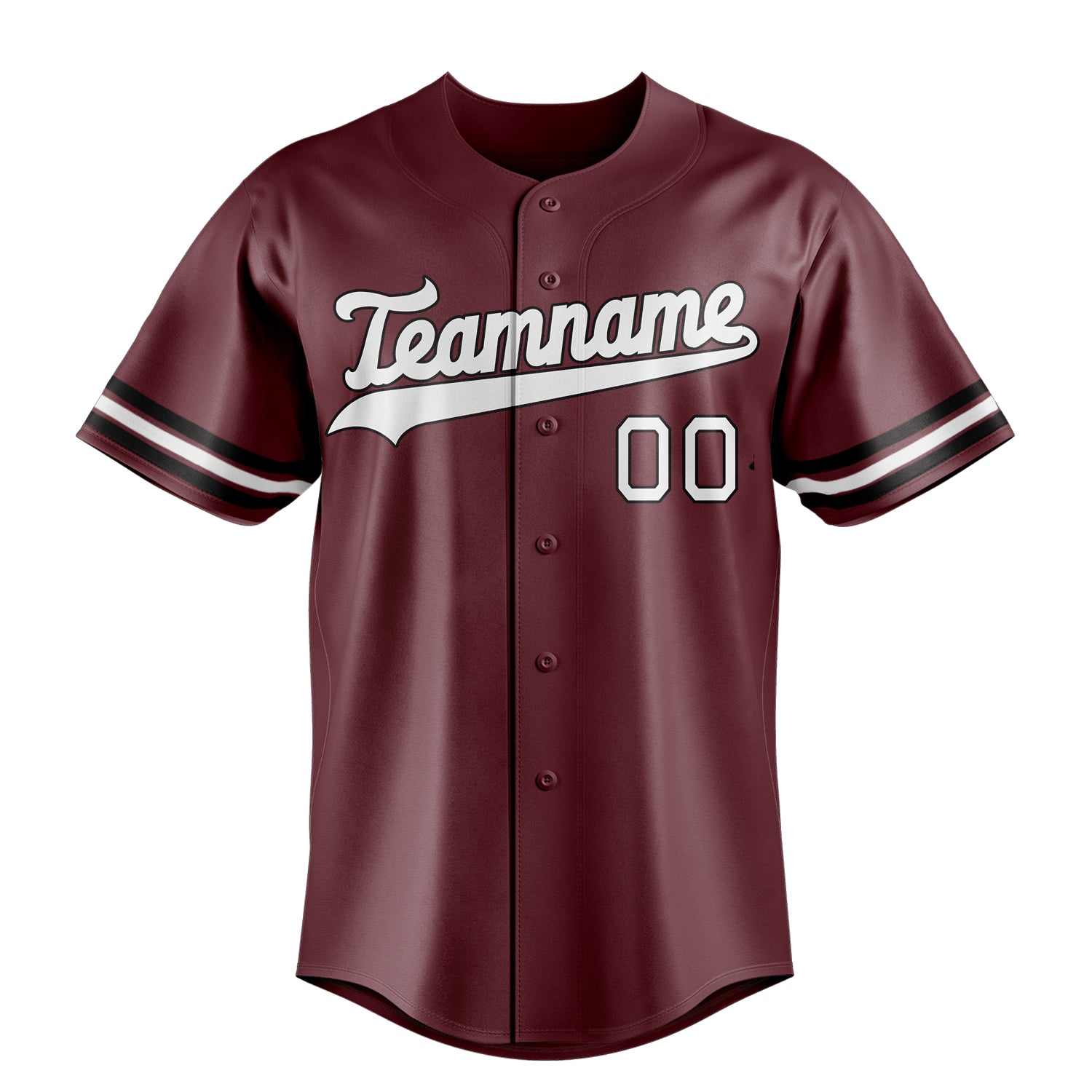 Custom Burgundy & White Color Fan Baseball Jersey