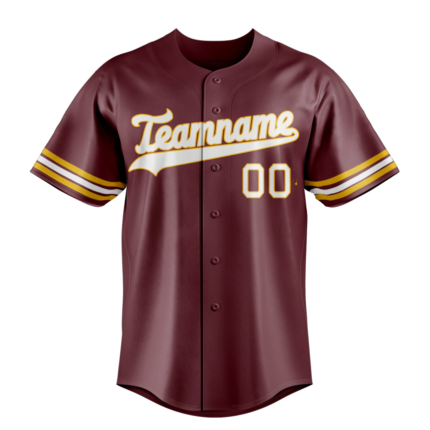 Custom Burgundy & White Color Fan Baseball Jersey