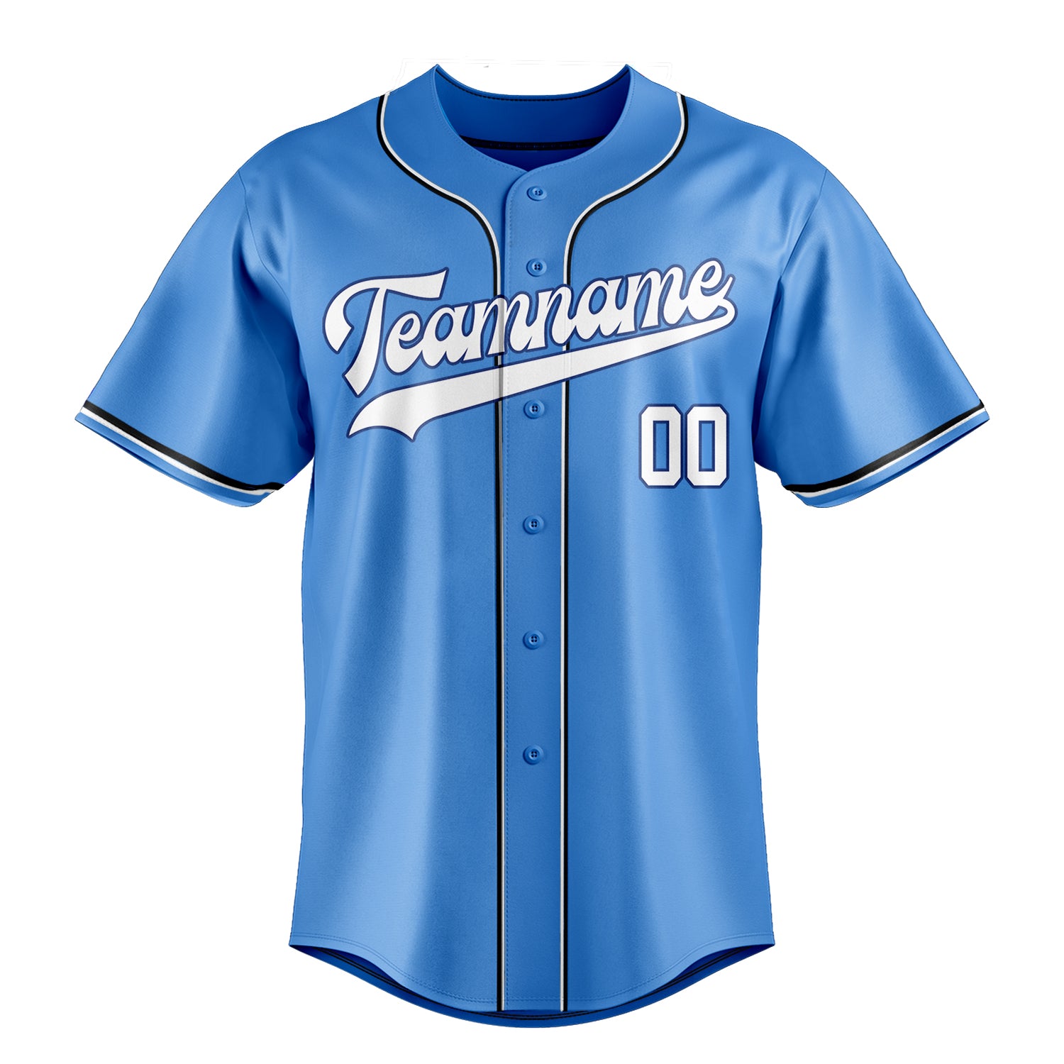 Custom Electric Blue & White Color Fan Baseball Jersey