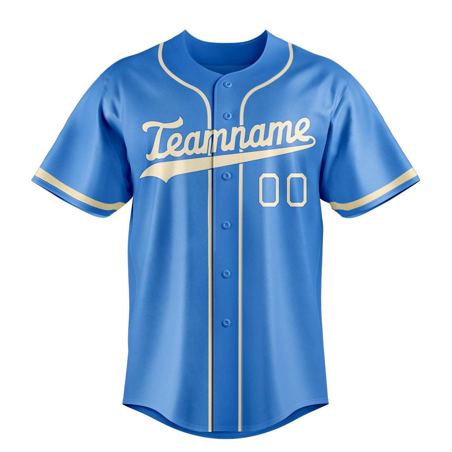 Custom Electric Blue & Cream Color Fan Baseball Jersey