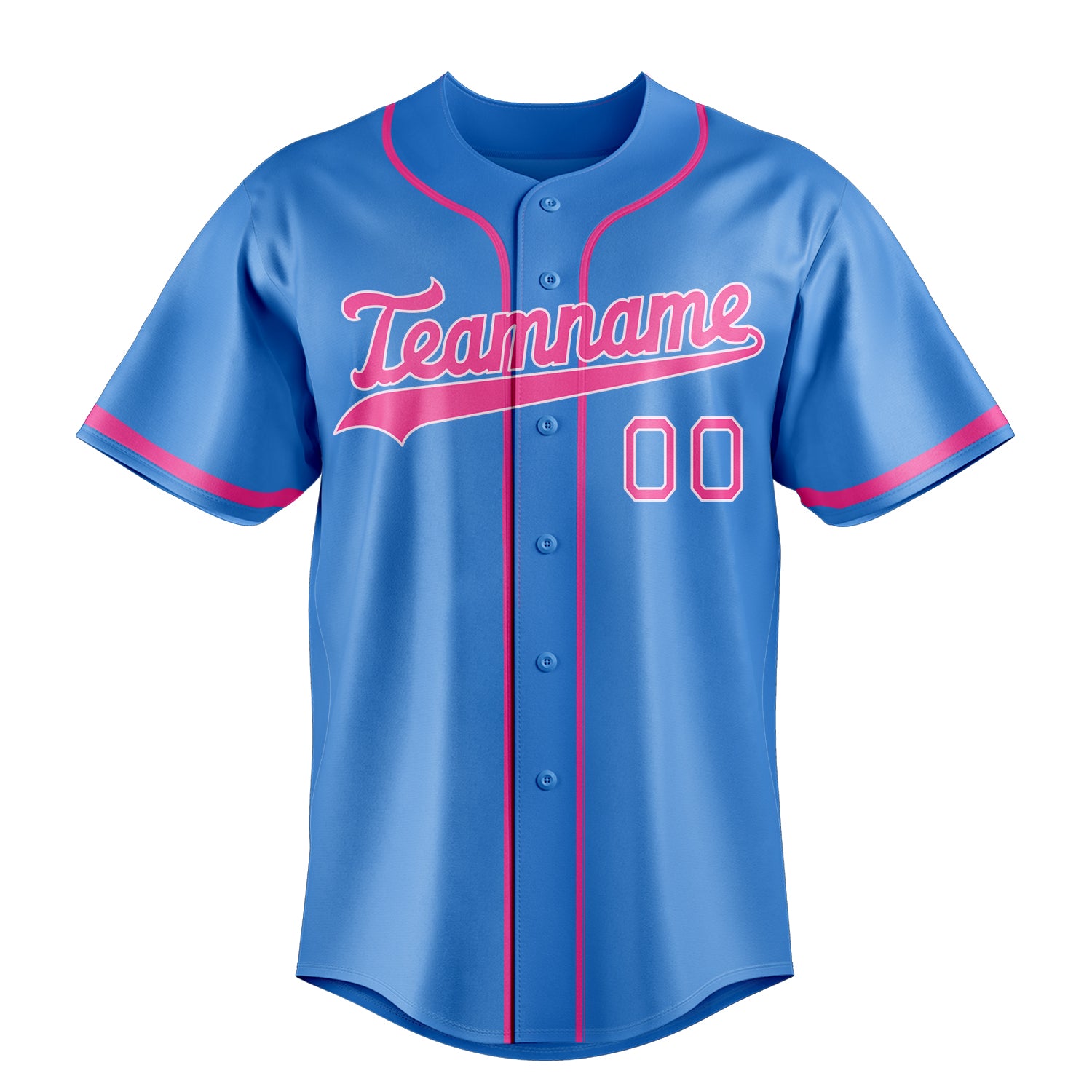 Custom Electric Blue & Pink Color Fan Baseball Jersey