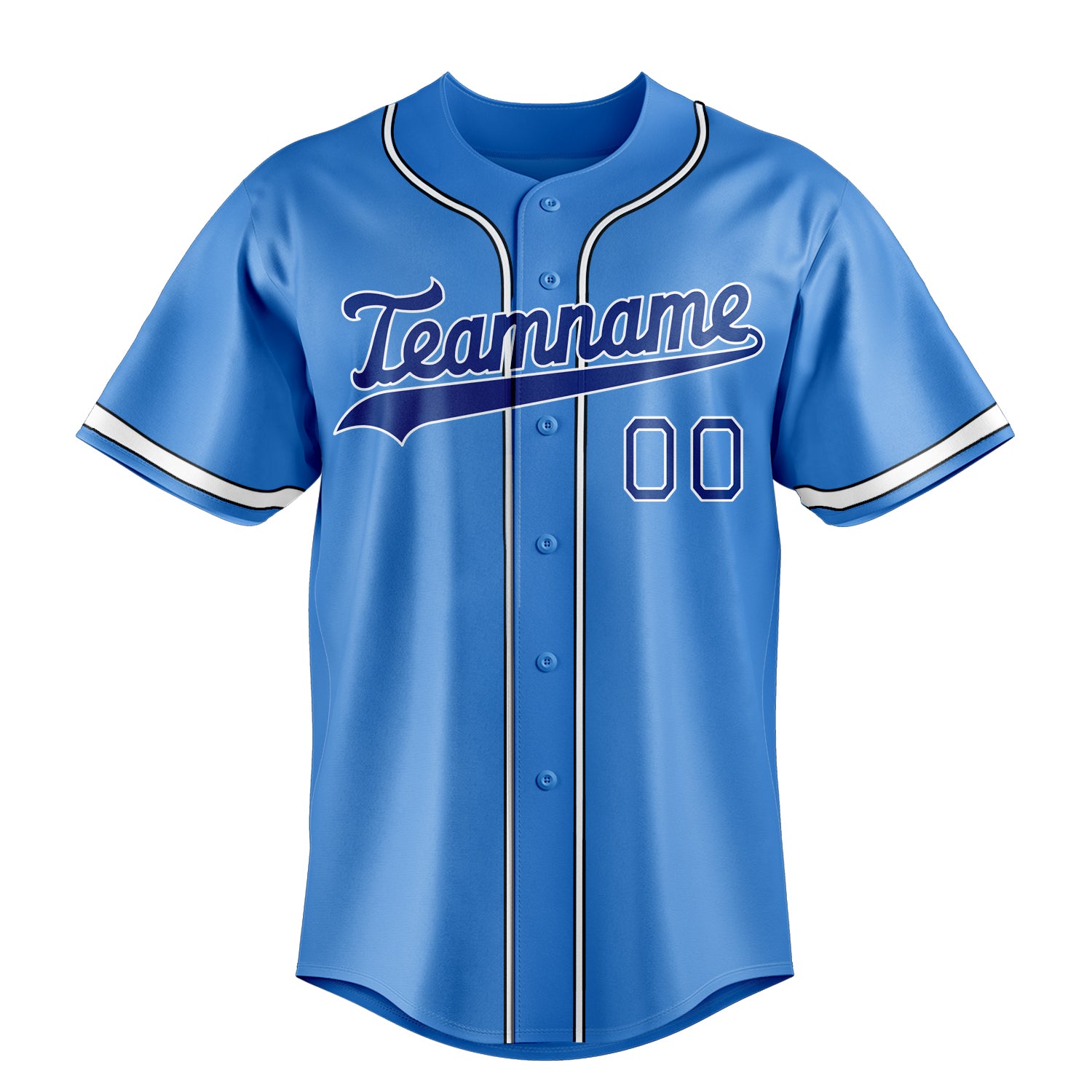 Custom Electric Blue & Navy Color Fan Baseball Jersey