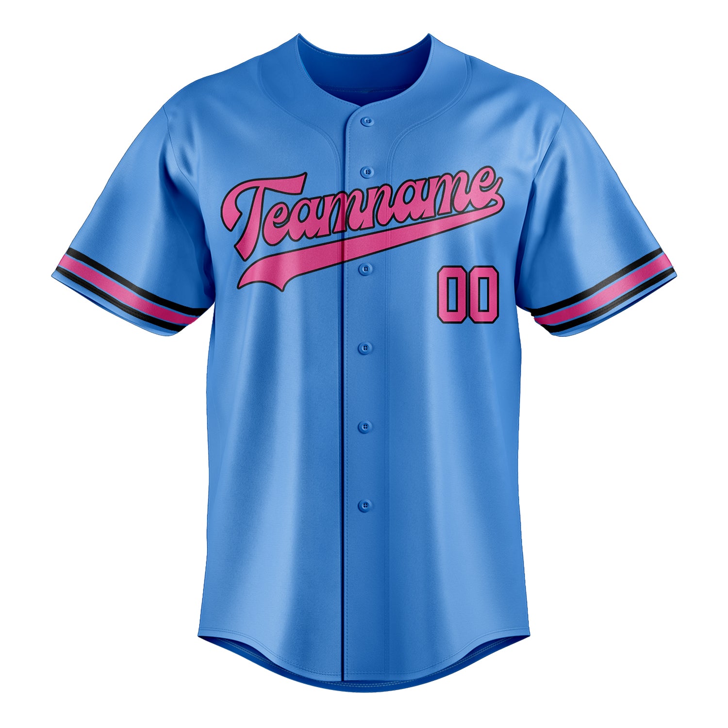 Custom Electric Blue & Pink Color Fan Baseball Jersey