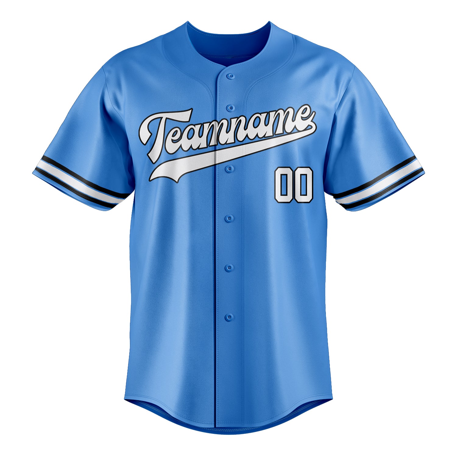 Custom Electric Blue & White Color Fan Baseball Jersey