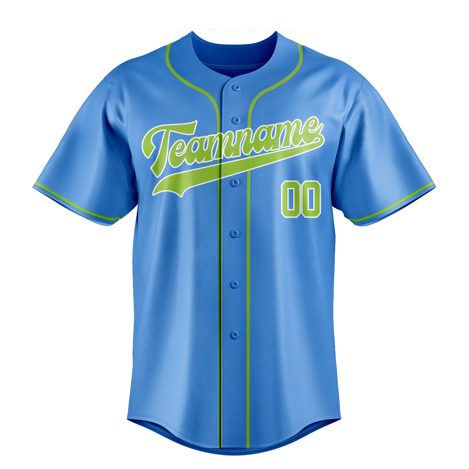 Custom Electric Blue & Green Color Fan Baseball Jersey
