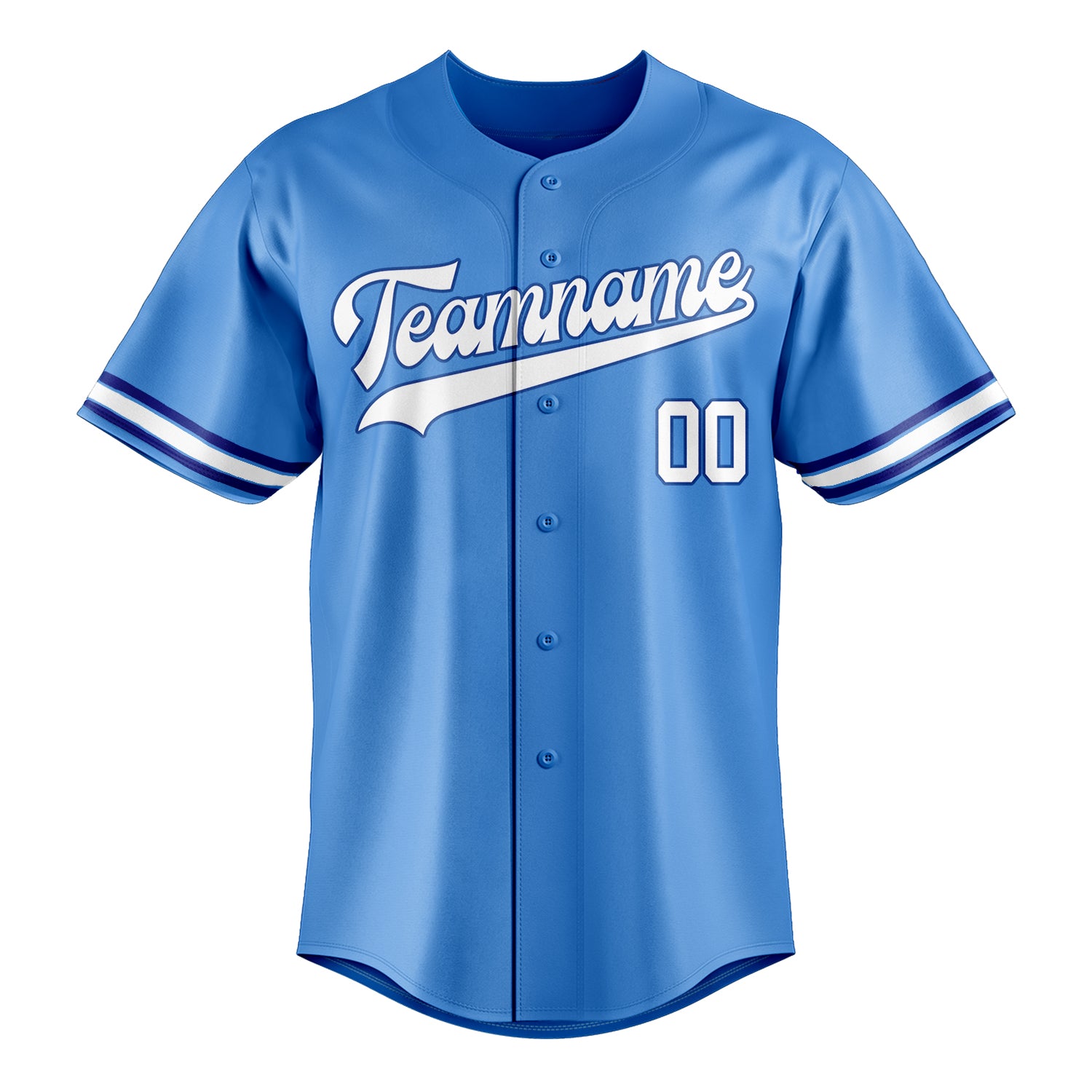 Custom Electric Blue & White Color Fan Baseball Jersey