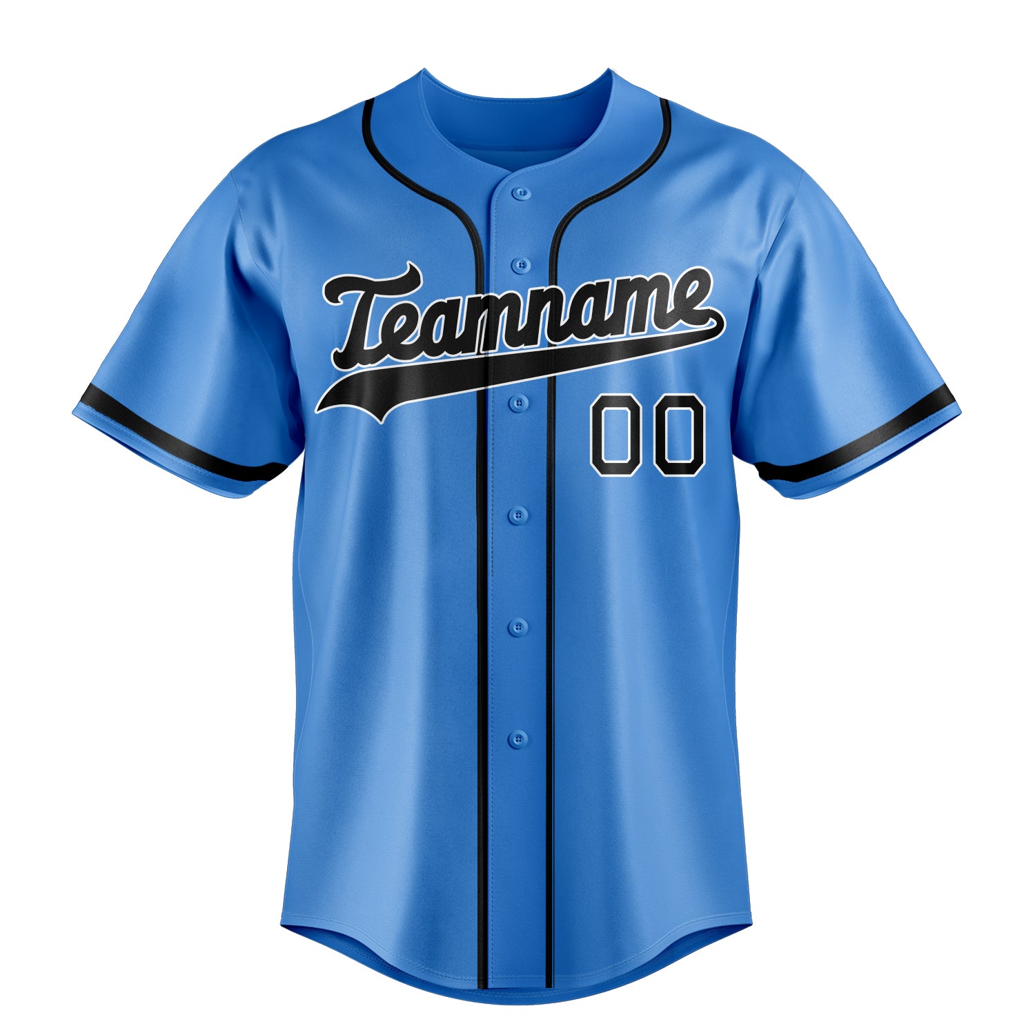 Custom Electric Blue & Black Color Fan Baseball Jersey