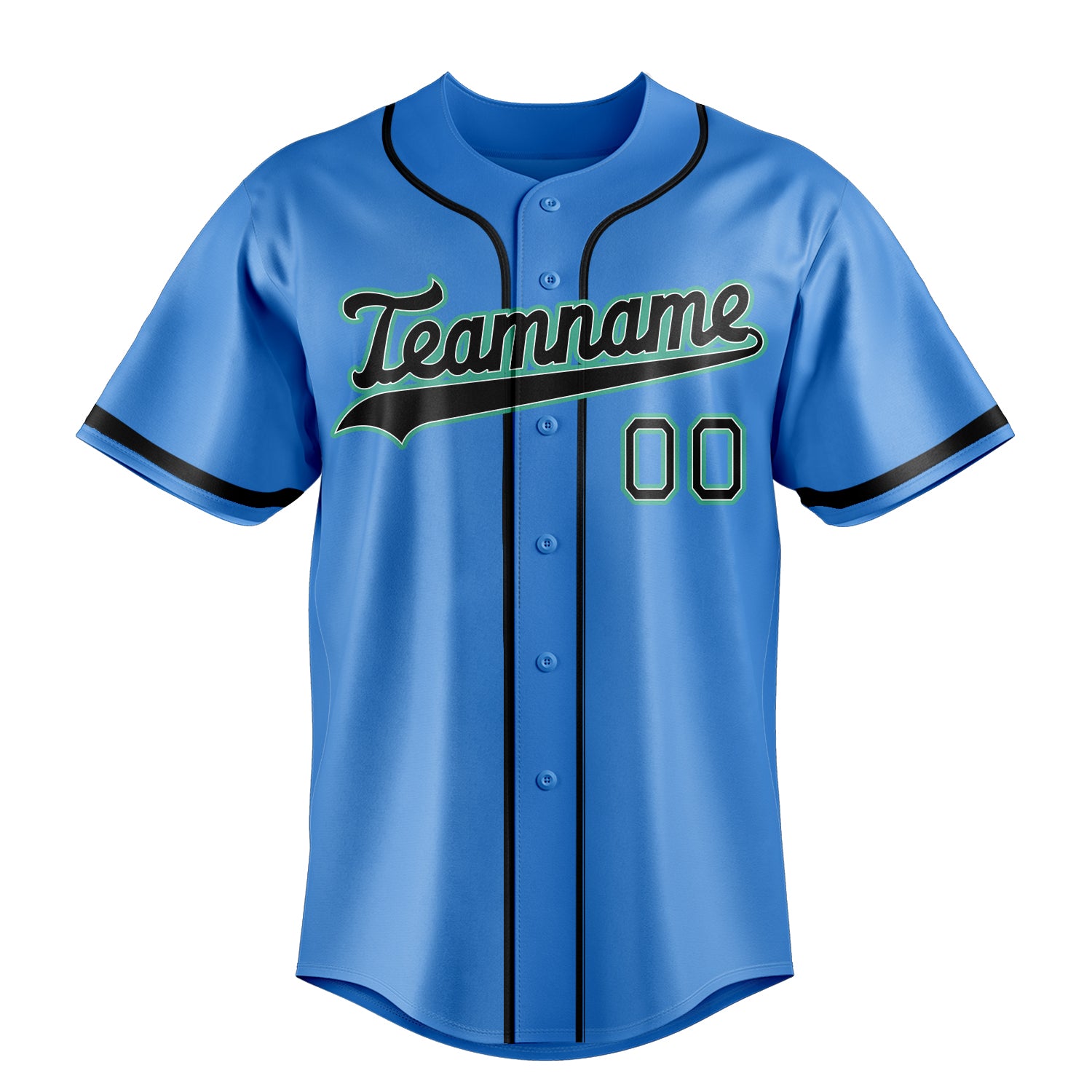 Custom Electric Blue & Navy Color Fan Baseball Jersey