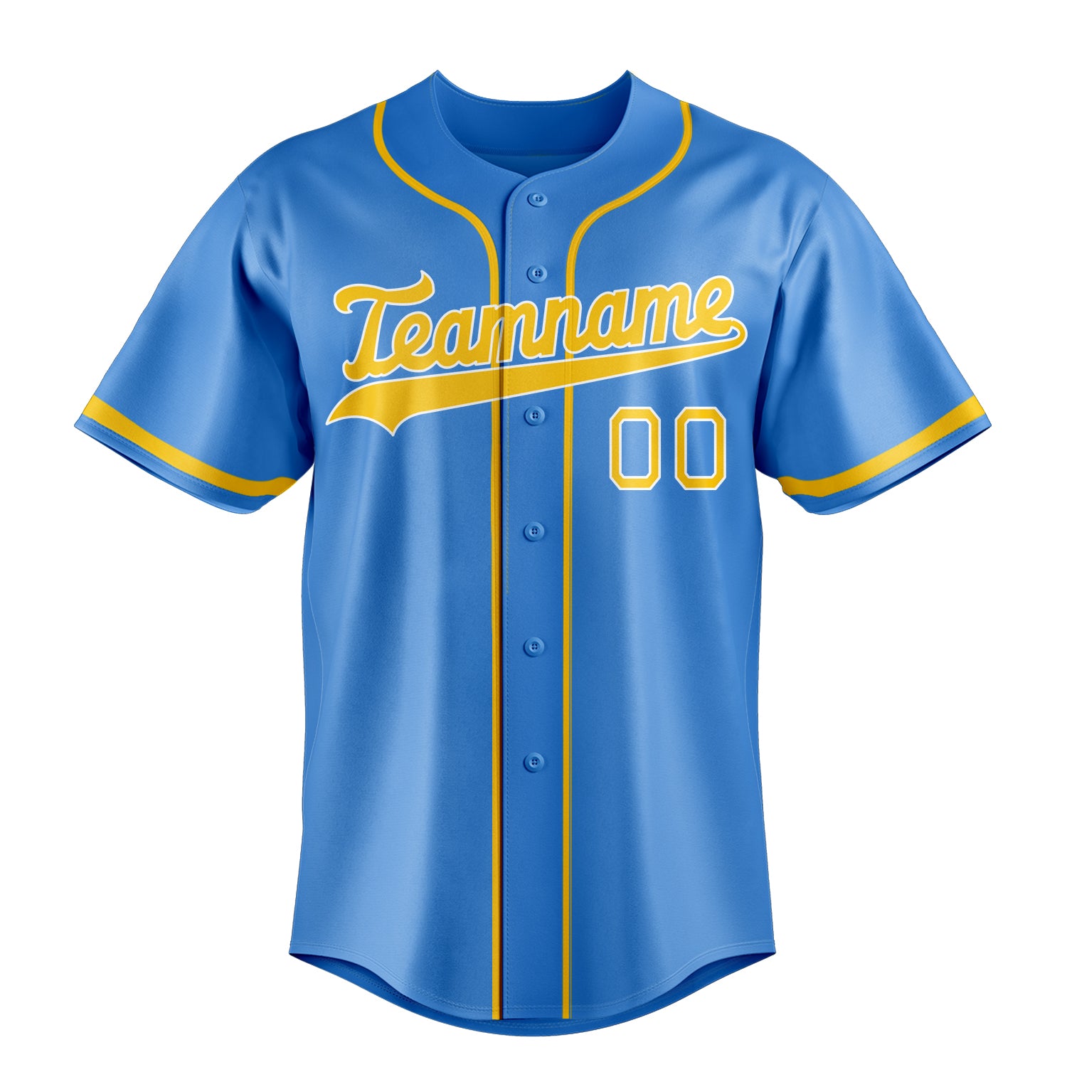 Custom Electric Blue & Gold Color Fan Baseball Jersey