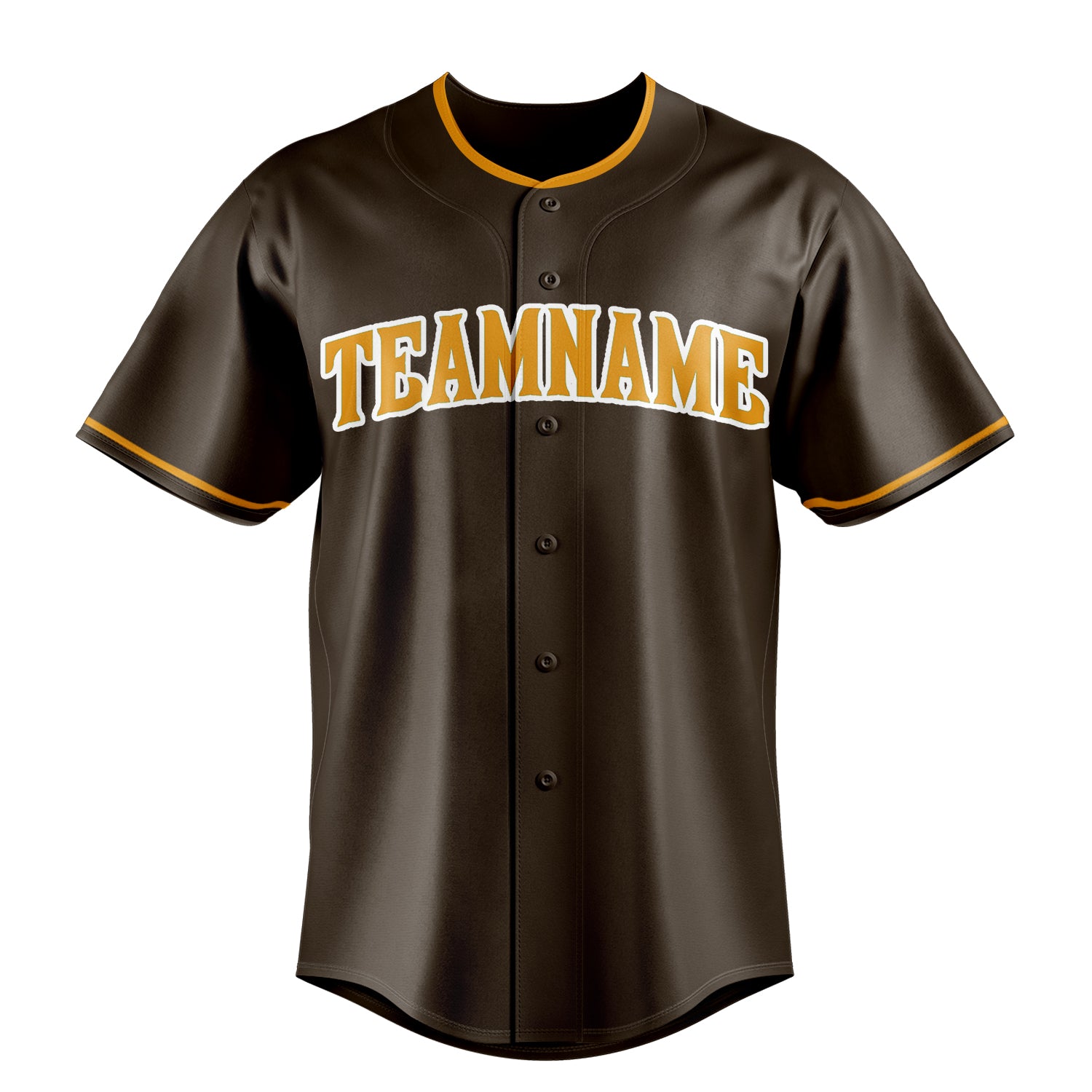 Custom Brown & Gold Color Fan Baseball Jersey