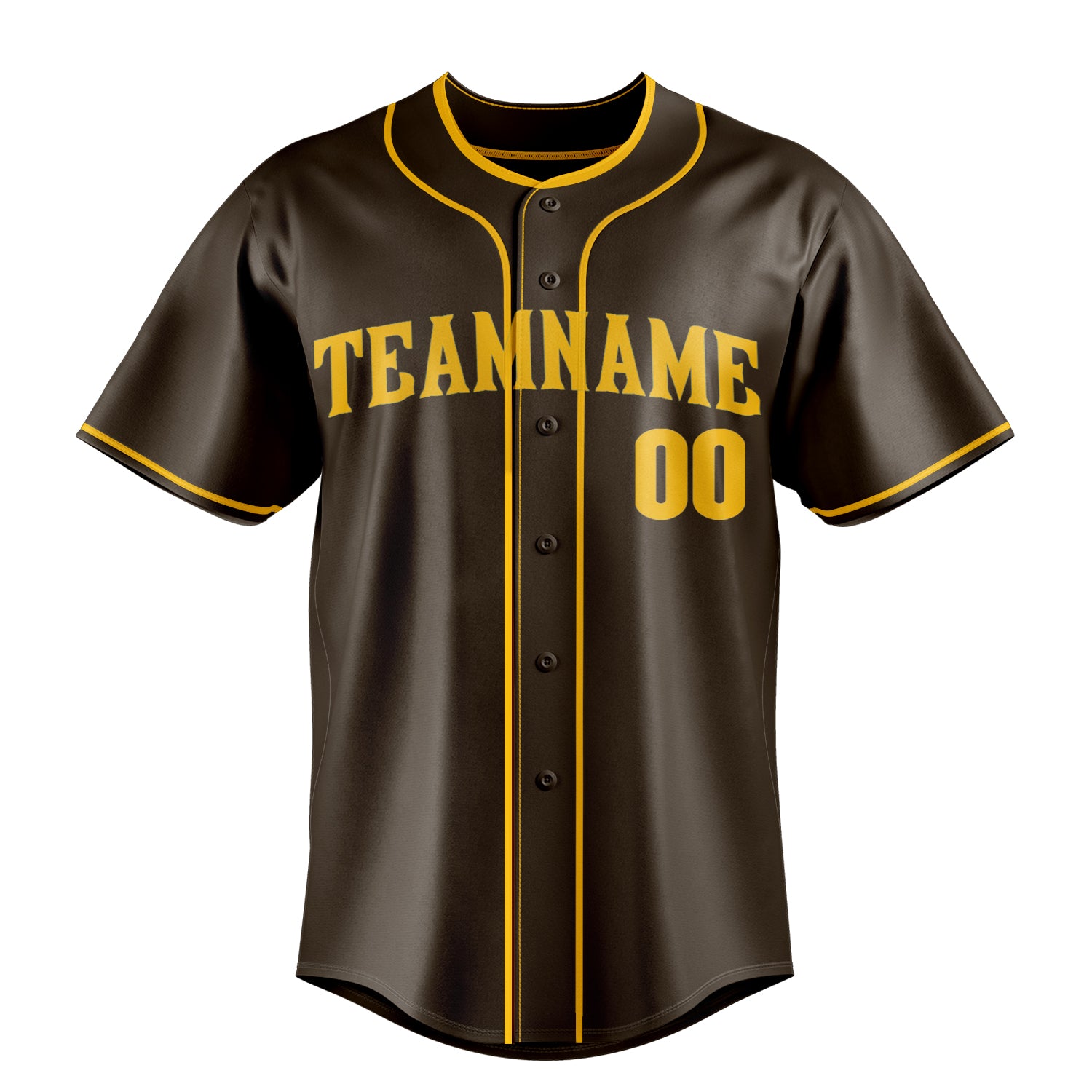 Custom Brown & Gold Color Fan Baseball Jersey