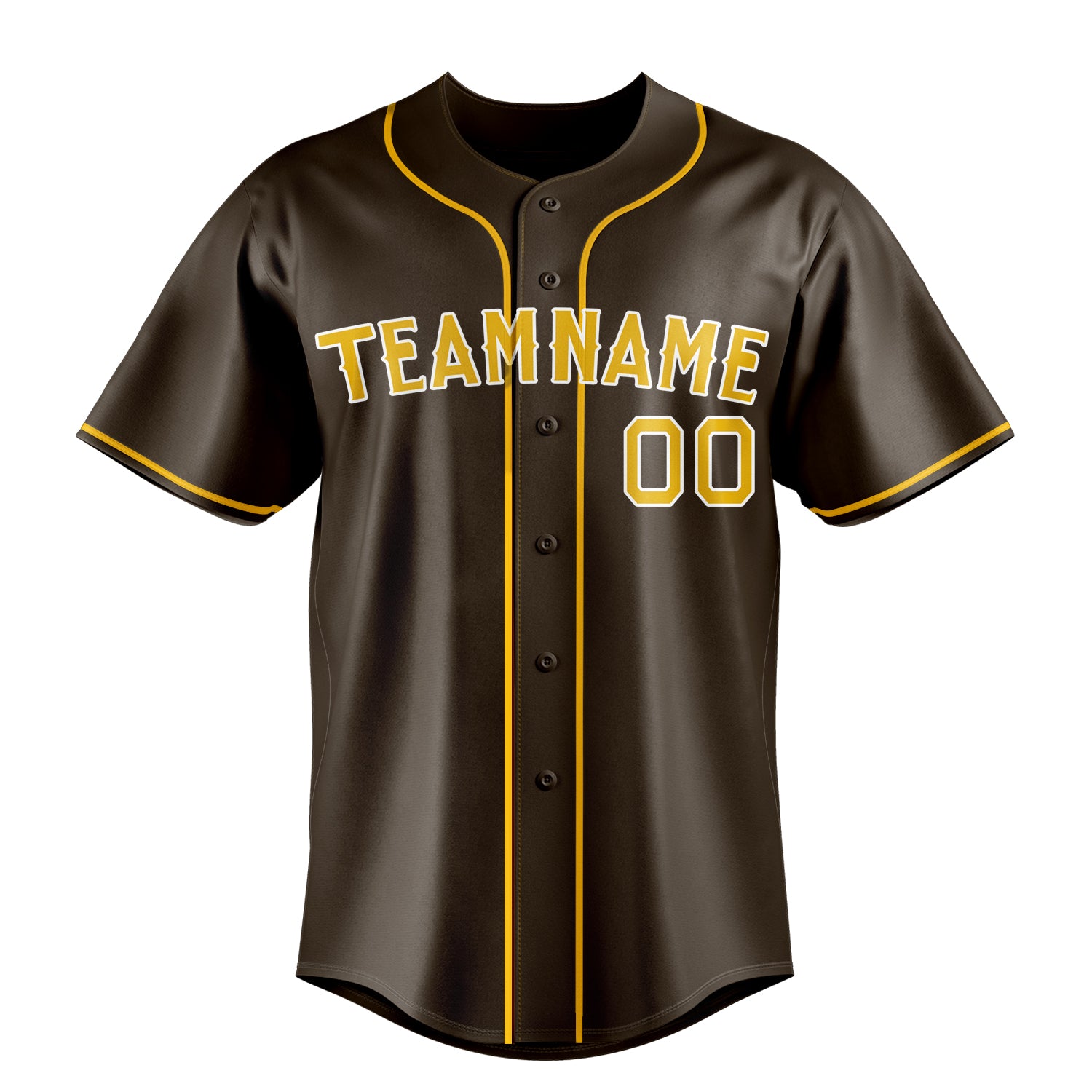 Custom Brown & Yellow Color Fan Baseball Jersey