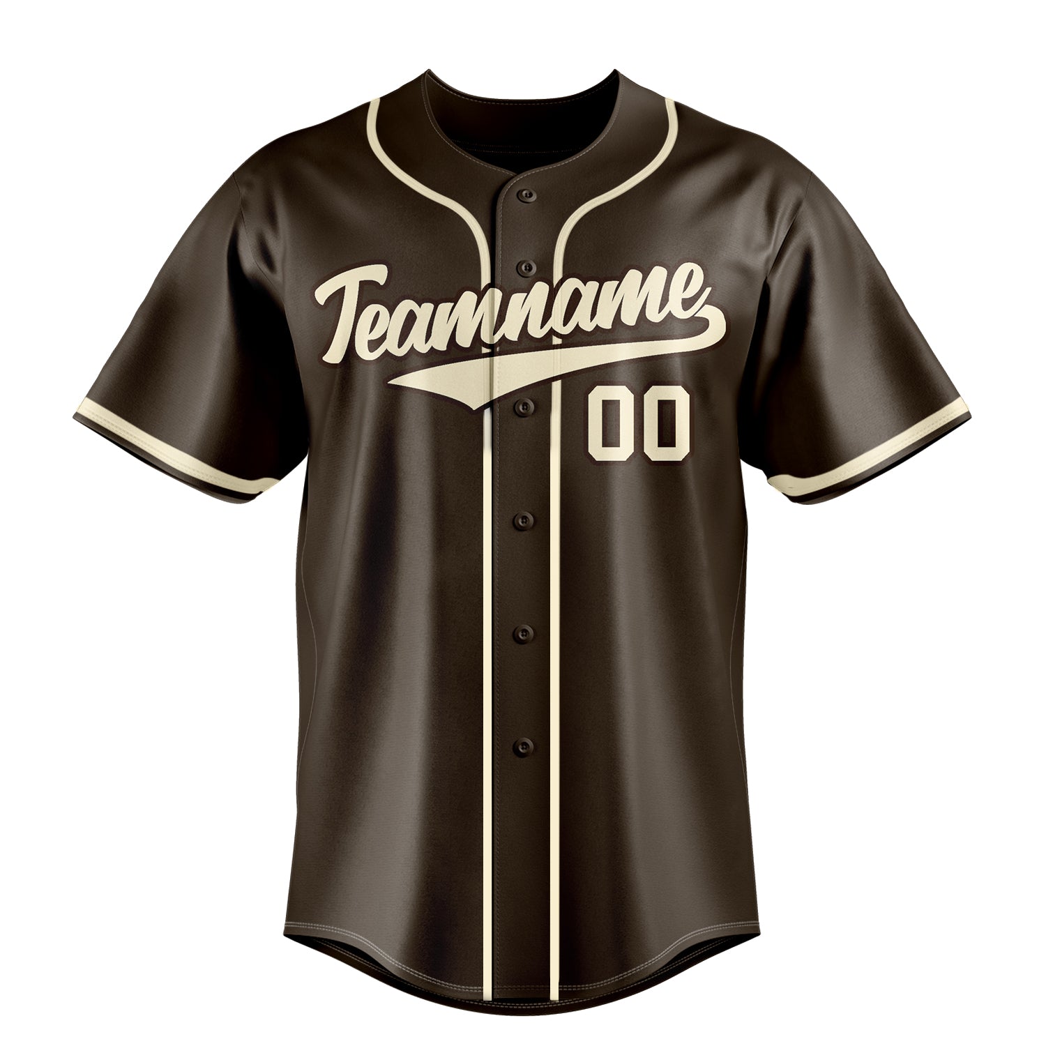 Custom Brown & Cream Color Fan Baseball Jersey