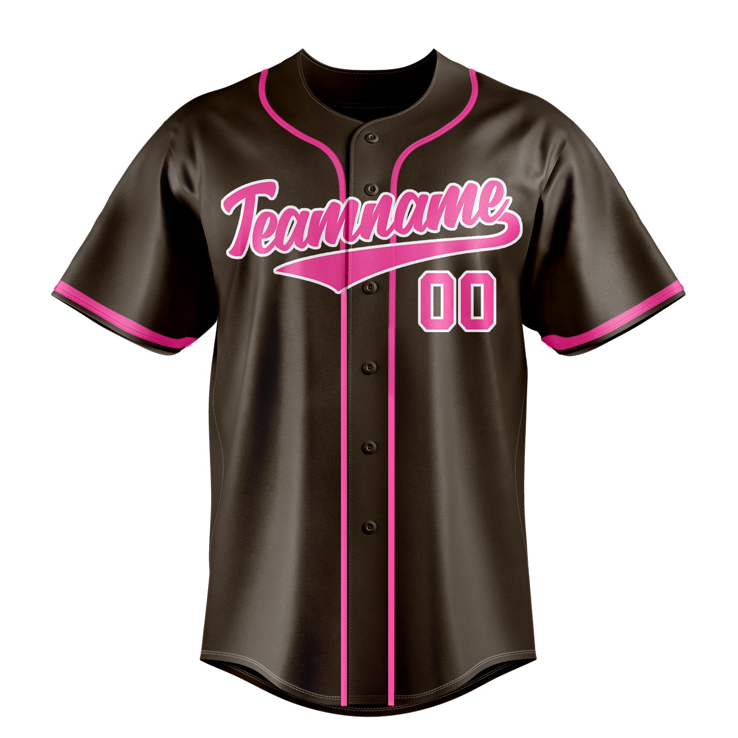Custom Brown & Pink Color Fan Baseball Jersey