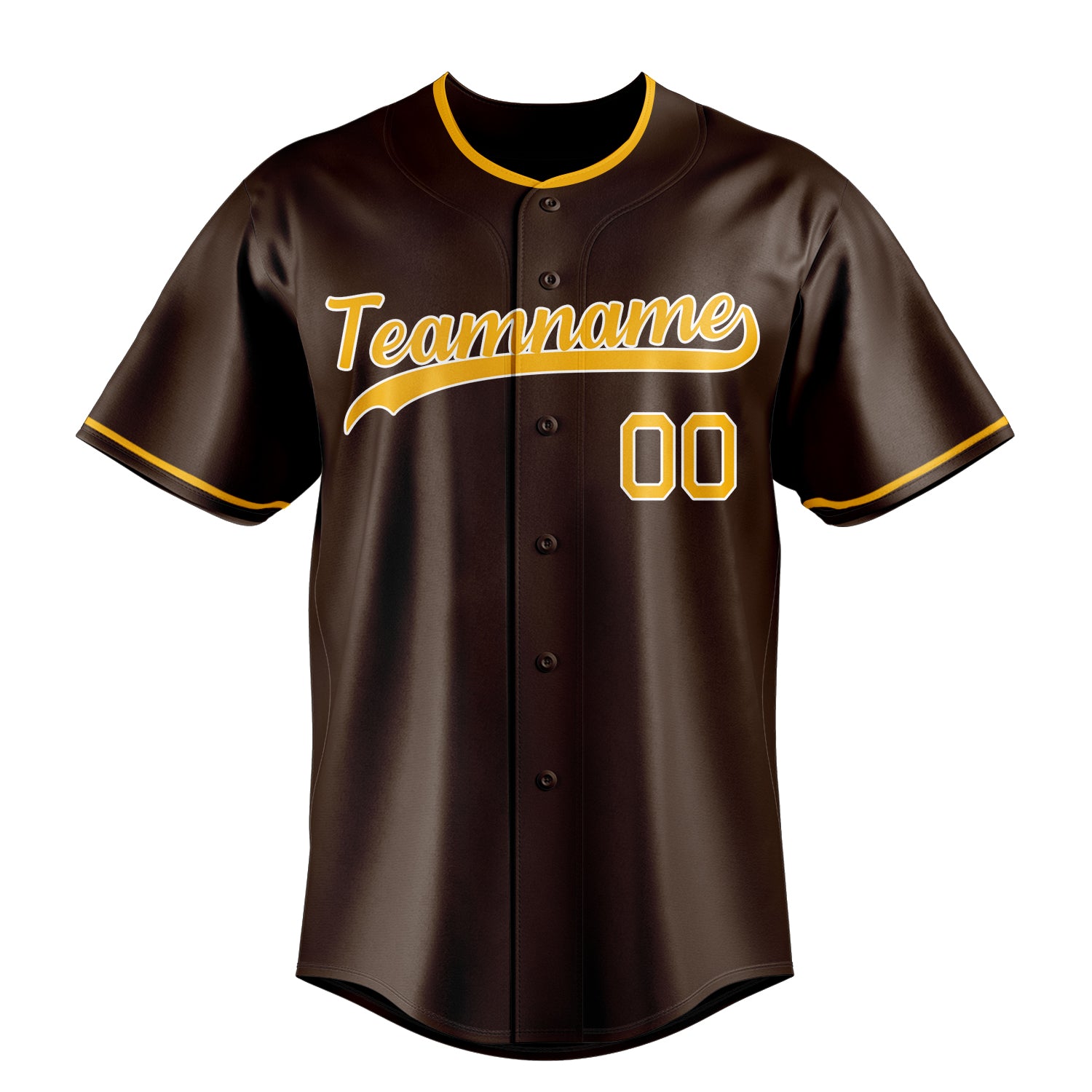 Custom Brown & Gold Color Fan Baseball Jersey