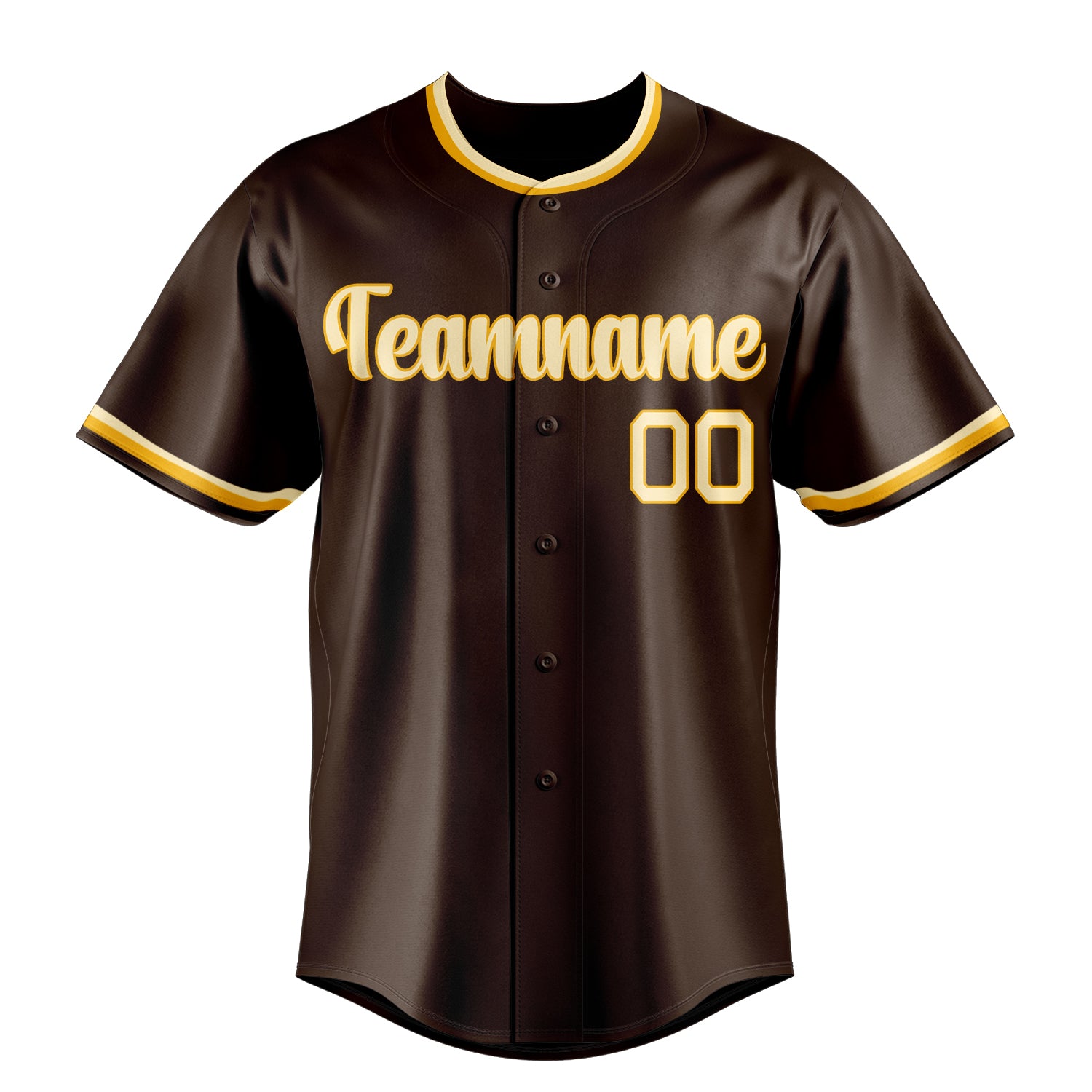 Custom Brown & Cream Color Fan Baseball Jersey