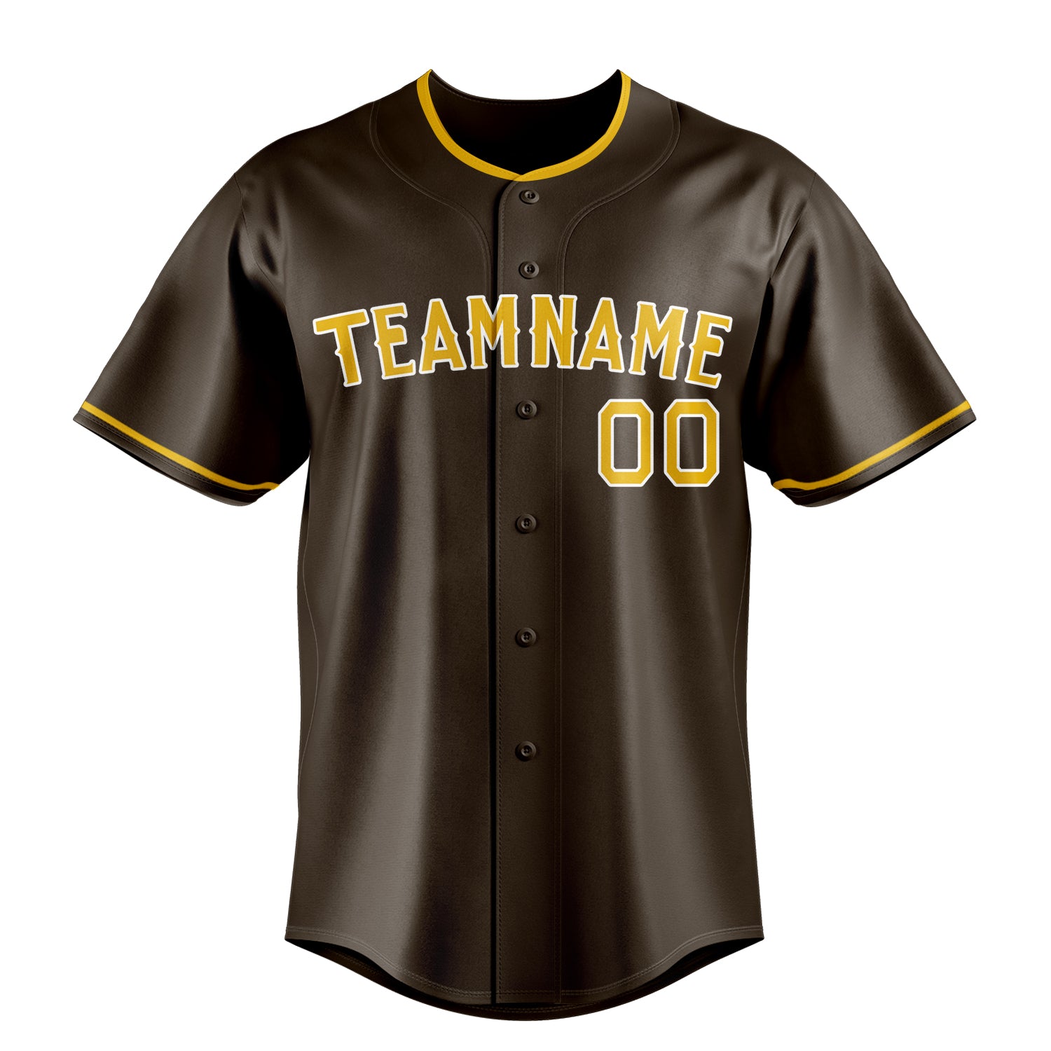Custom Brown & Gold Color Fan Baseball Jersey