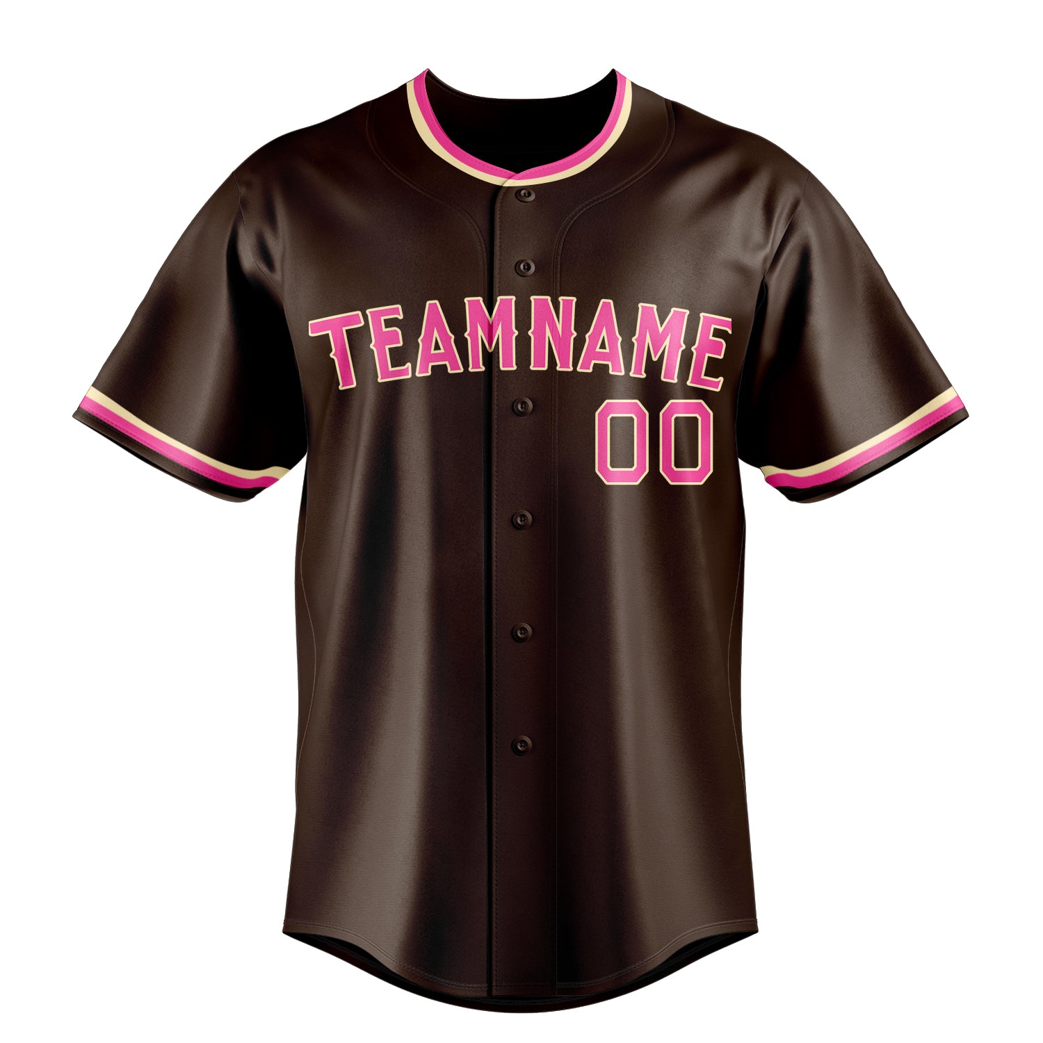 Custom Brown & Pink Color Fan Baseball Jersey