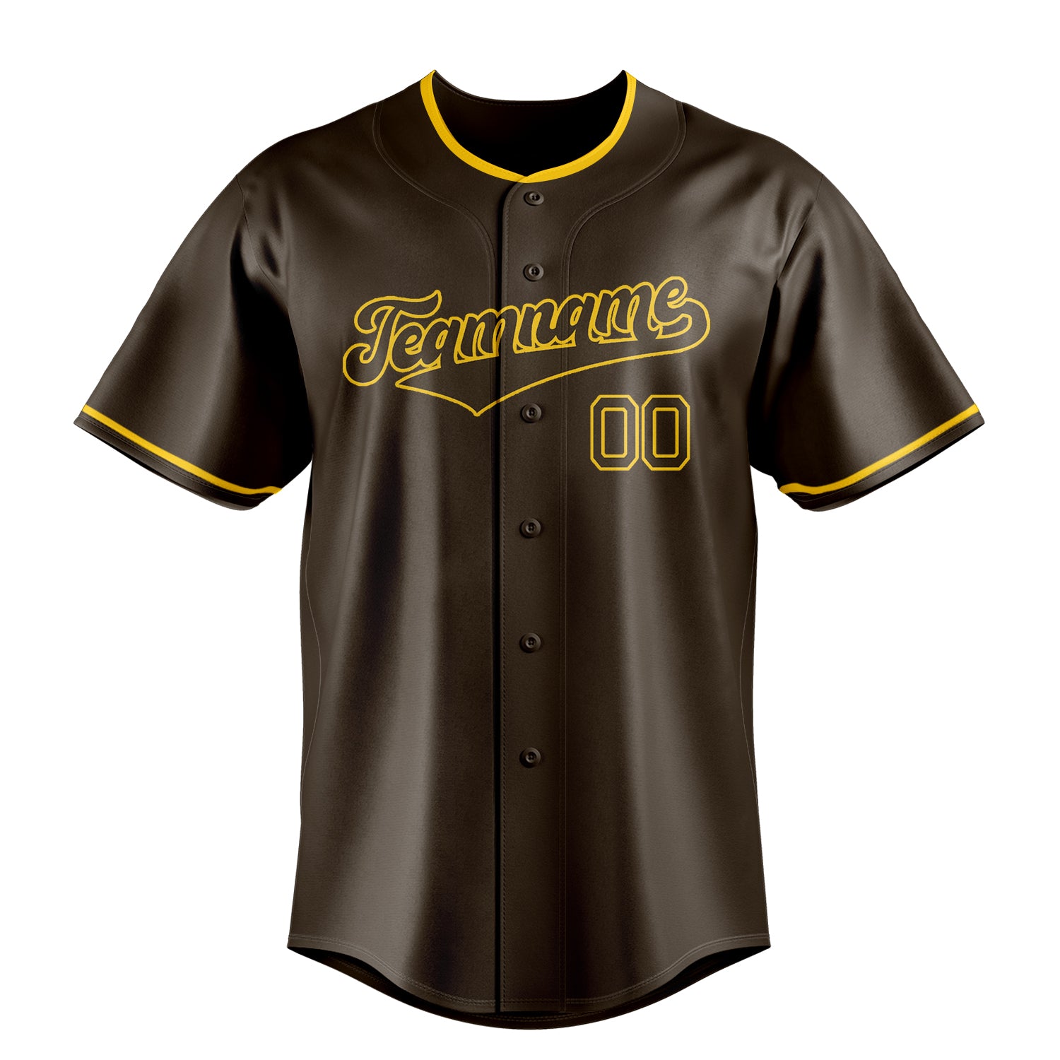 Custom Brown & Gold Color Fan Baseball Jersey