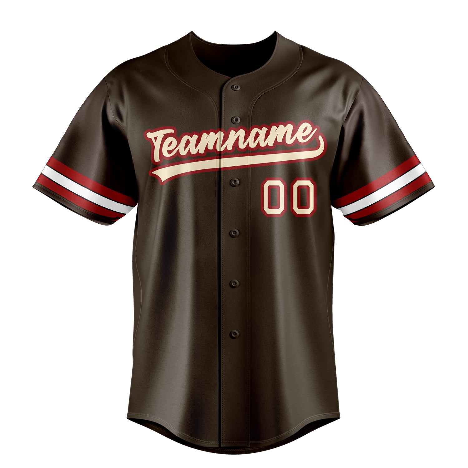 Custom Brown & Cream Color Fan Baseball Jersey