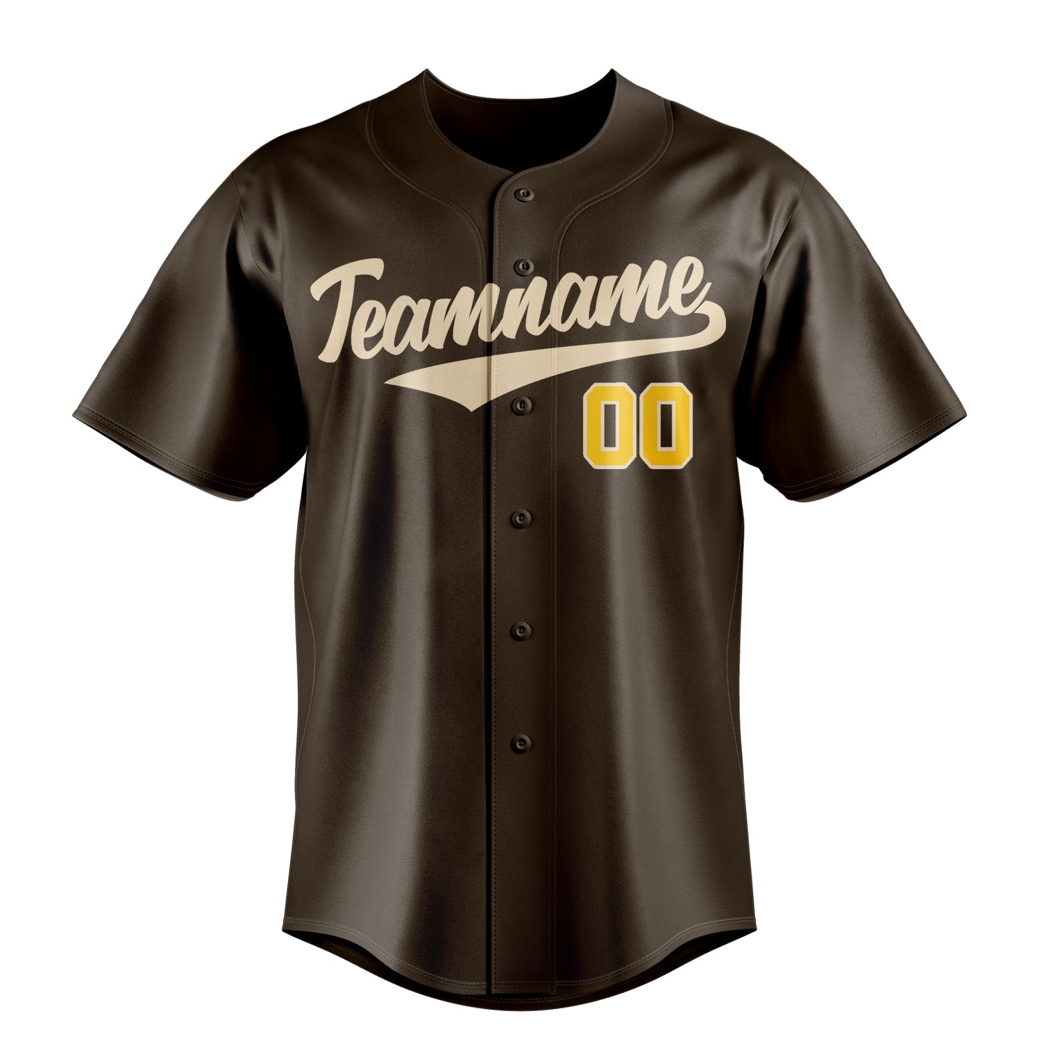 Custom Brown & Cream Color Fan Baseball Jersey