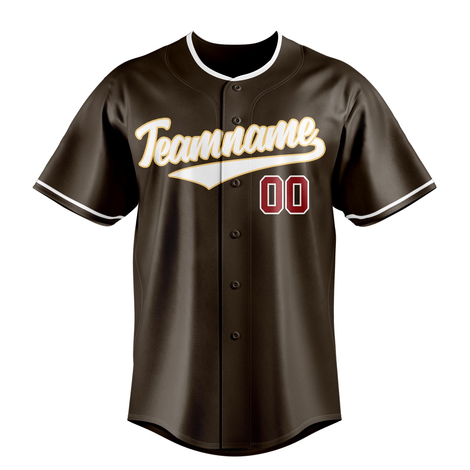 Custom Brown & Red Color Fan Baseball Jersey
