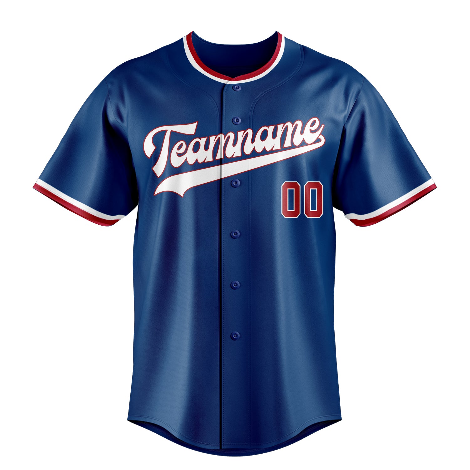 Custom Blue & Red Color Fan Baseball Jersey