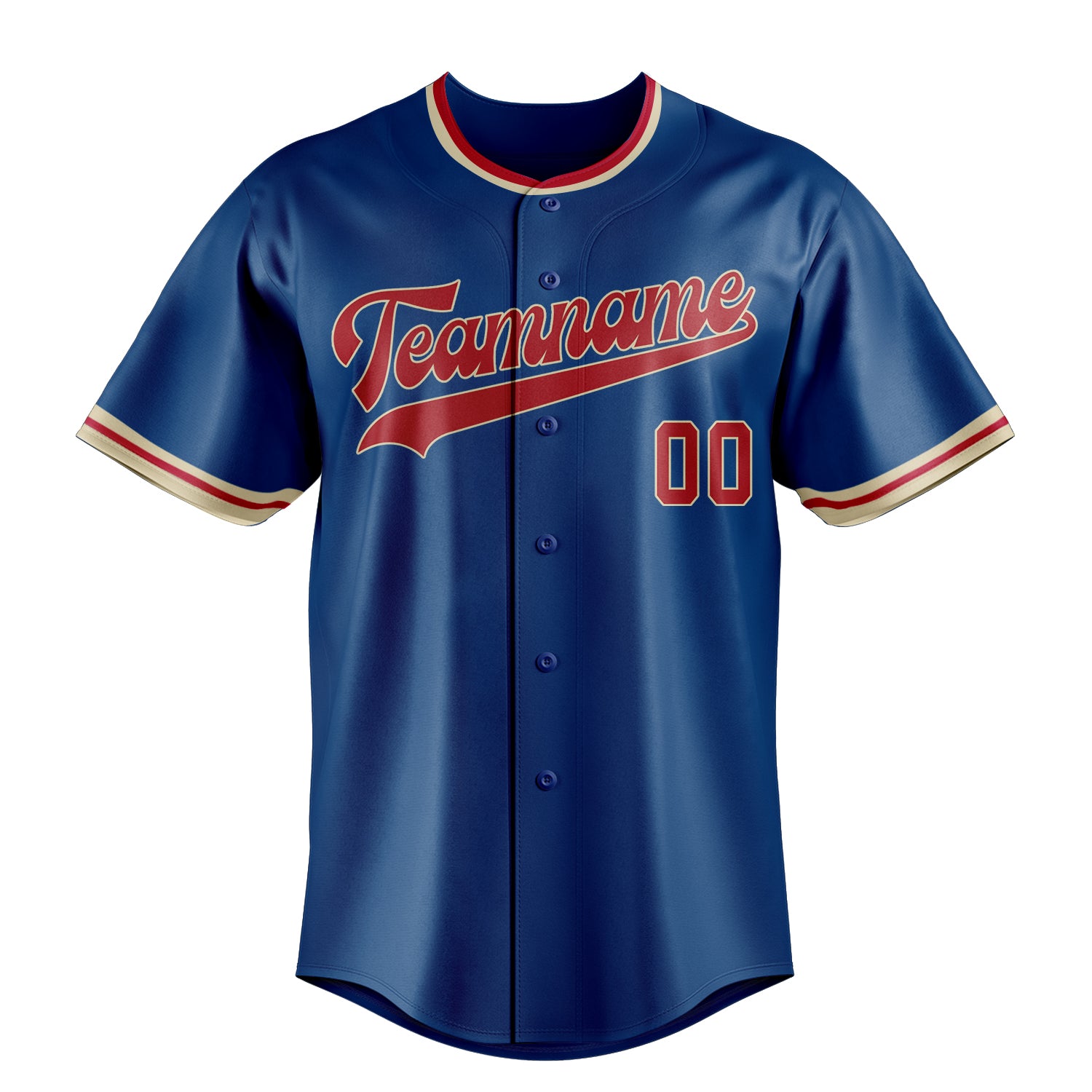 Custom Blue & Red Color Fan Baseball Jersey
