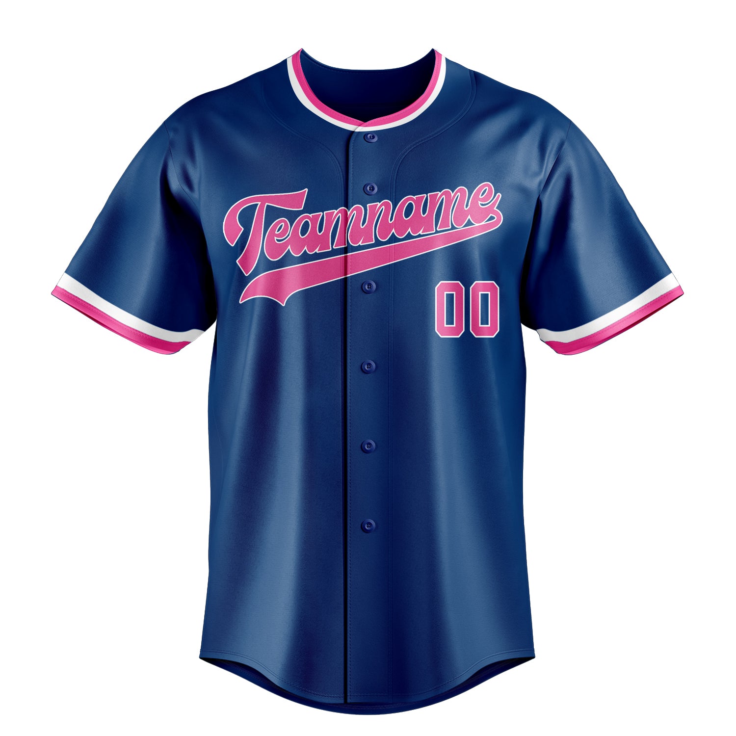 Custom Blue & Pink Color Fan Baseball Jersey